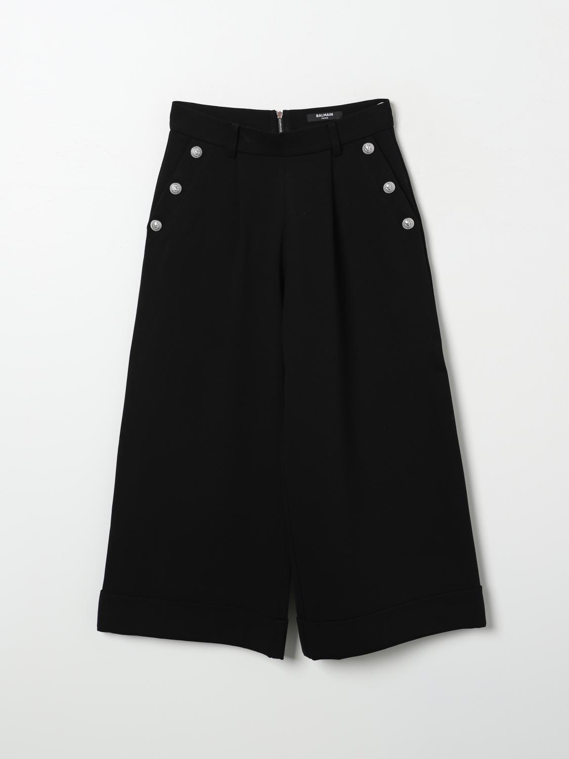 Shop Balmain Pants  Kids Color Black In Schwarz