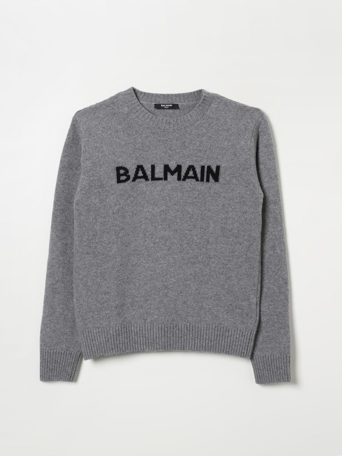 Shop Balmain Sweater  Kids Color Grey In Grau