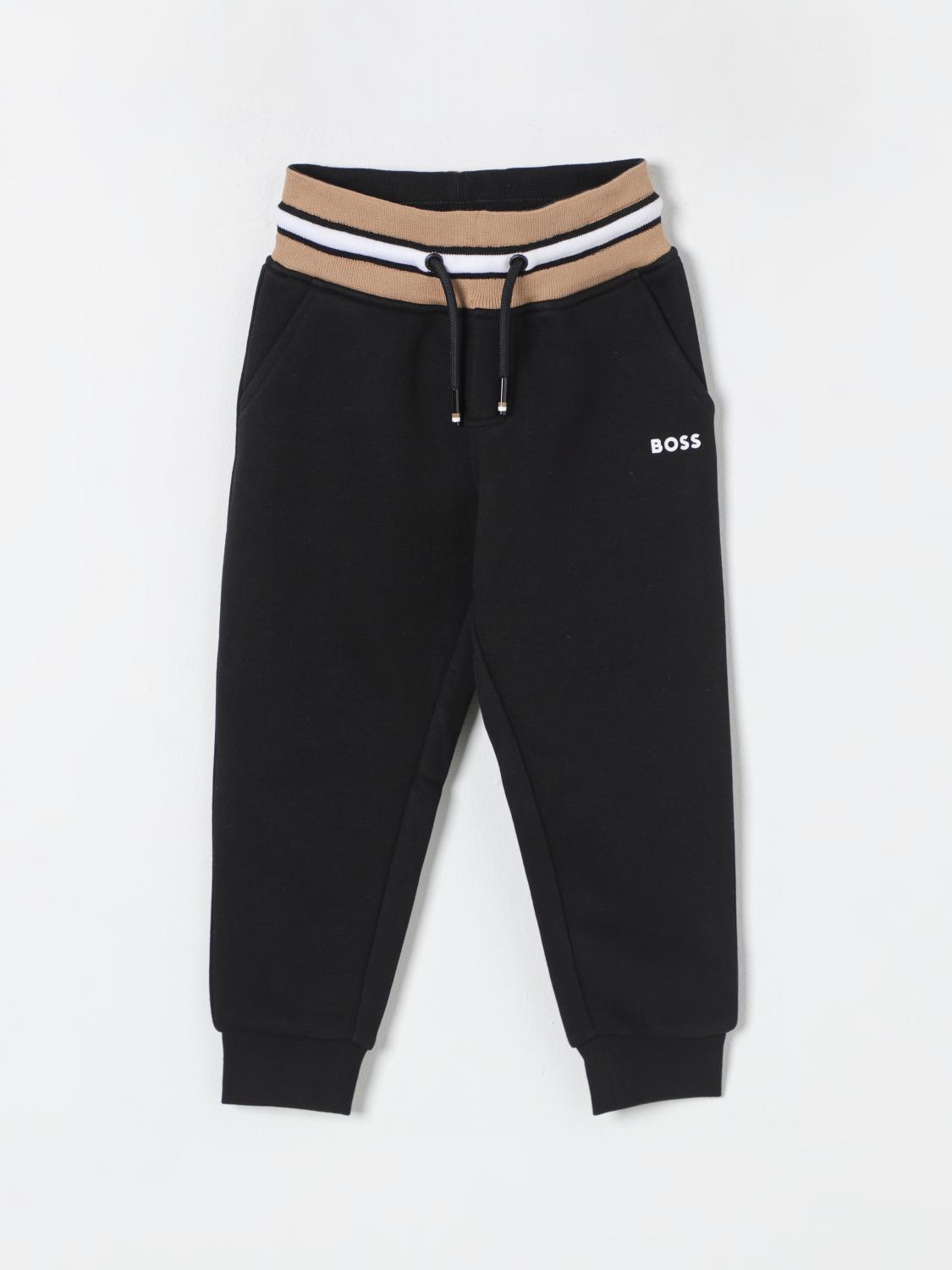 Shop Hugo Boss Pants Boss Kids Color Black In Schwarz