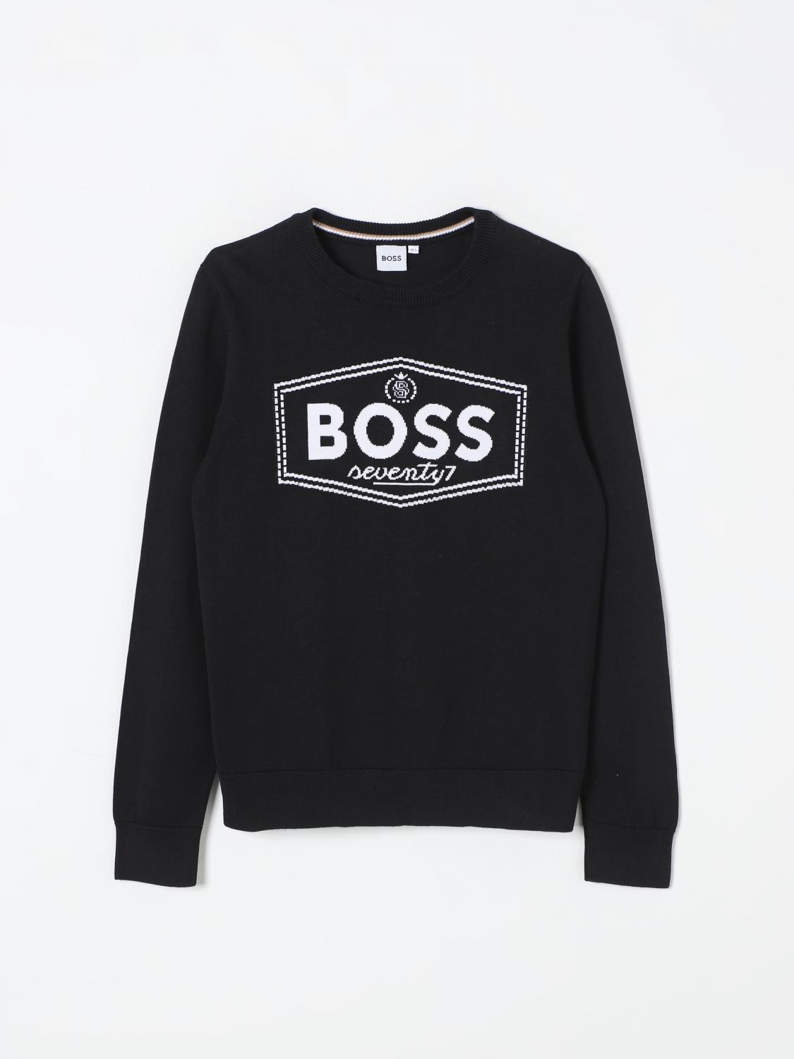 Shop Hugo Boss Sweater Boss Kids Color Black In Schwarz