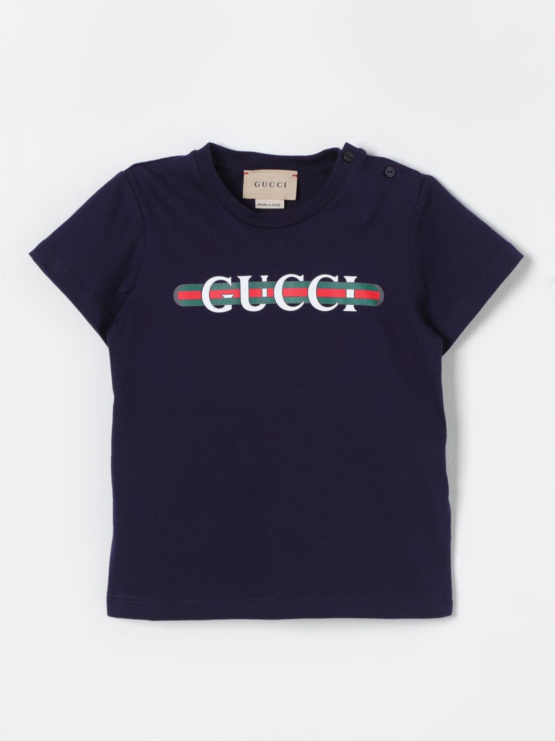 Shop Gucci T-shirt  Kids Color Blue In Blau