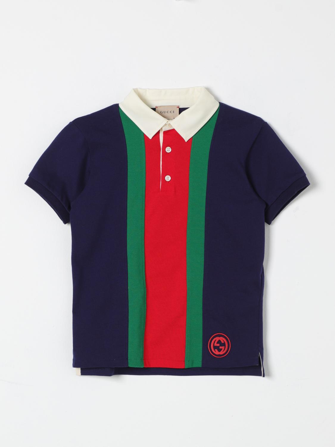 GUCCI POLO SHIRT GUCCI KIDS COLOR BLUE F90840009