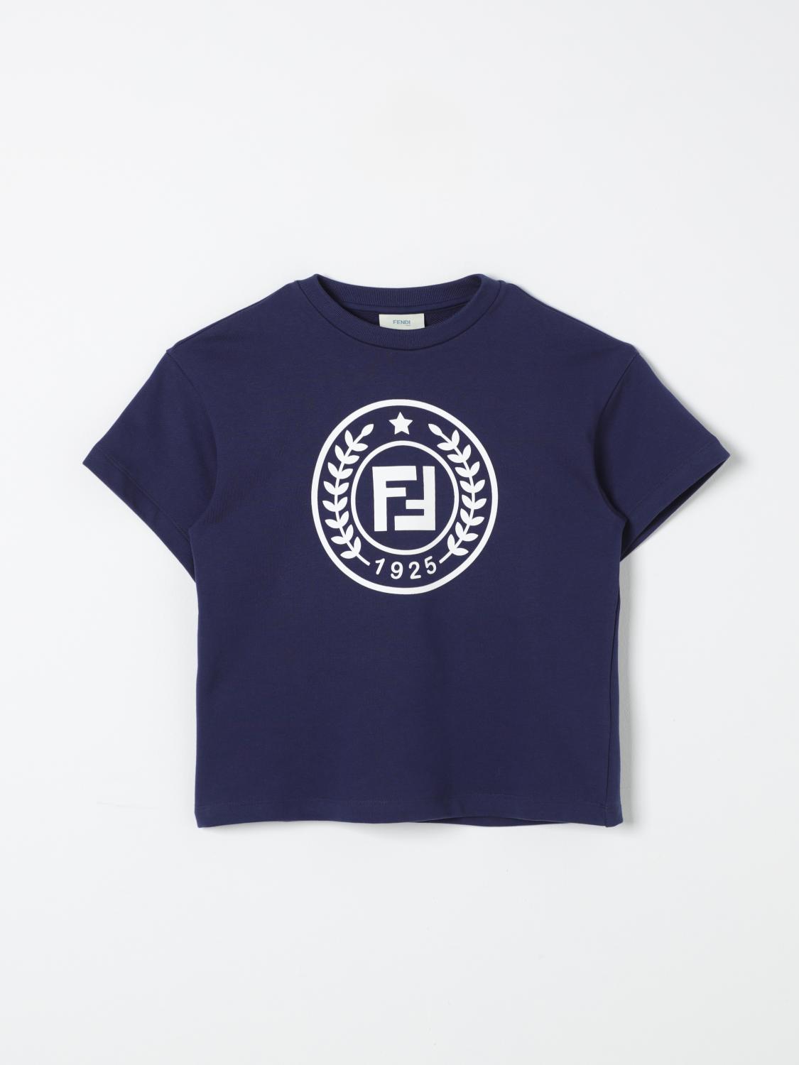 Shop Fendi T-shirt  Kids Color Blue In Blau