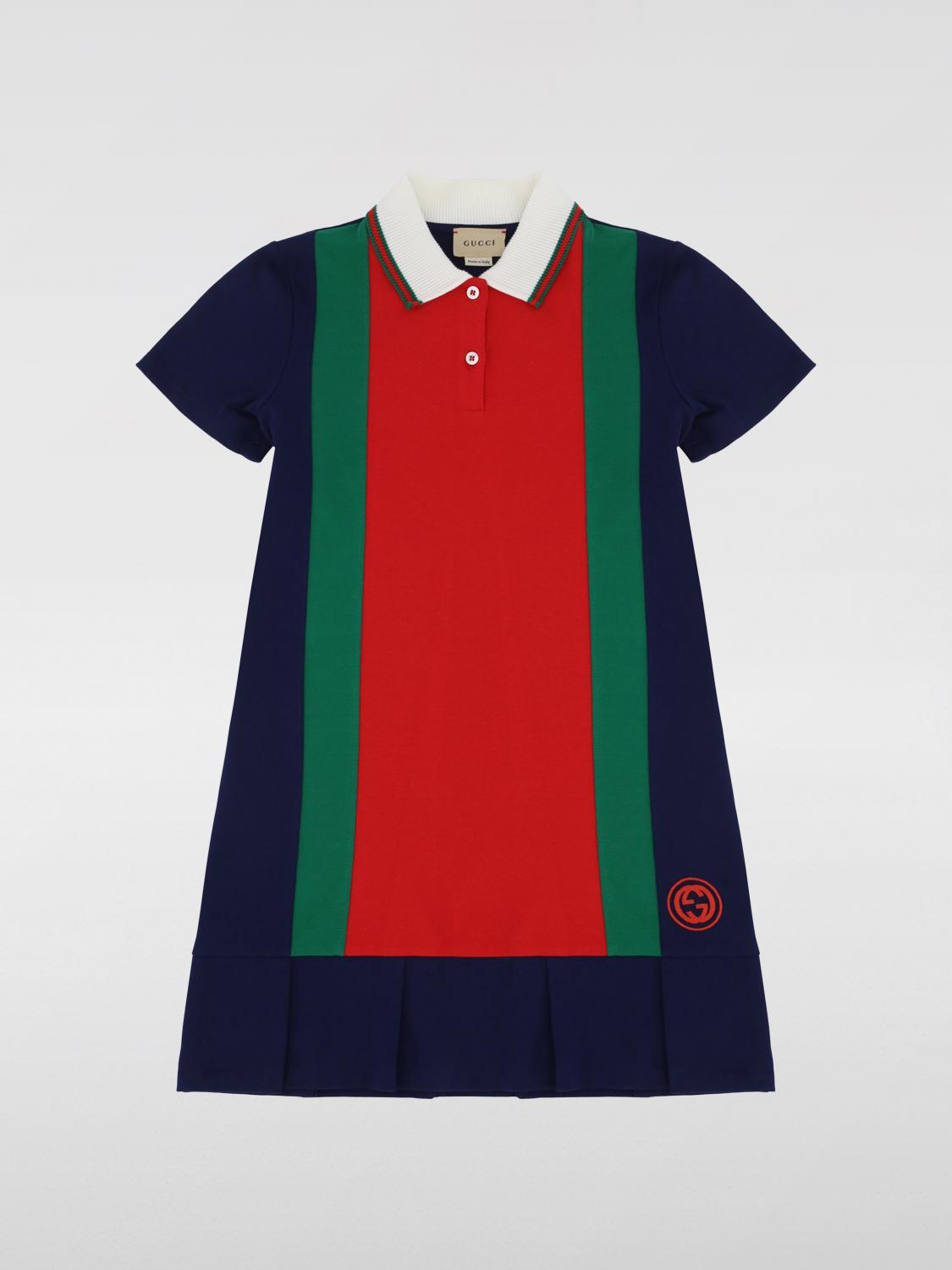 Shop Gucci Dress  Kids Color Blue In Blau