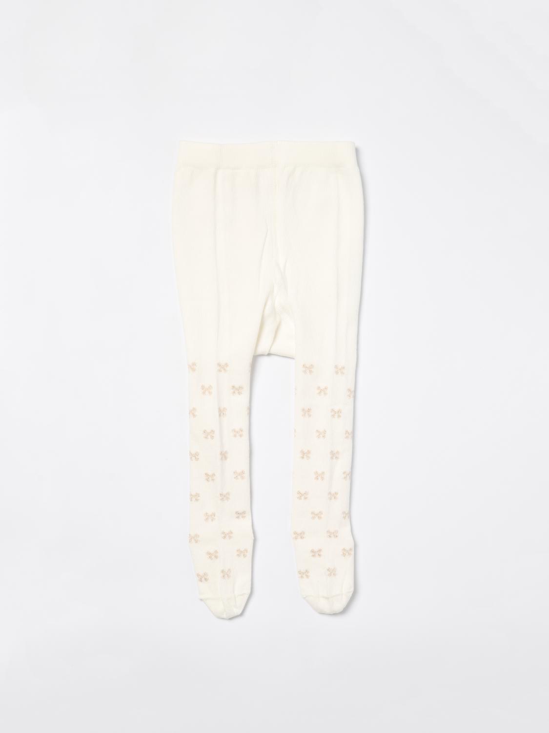 Shop Monnalisa Socks Baby  Kids Color Yellow Cream In Neutral