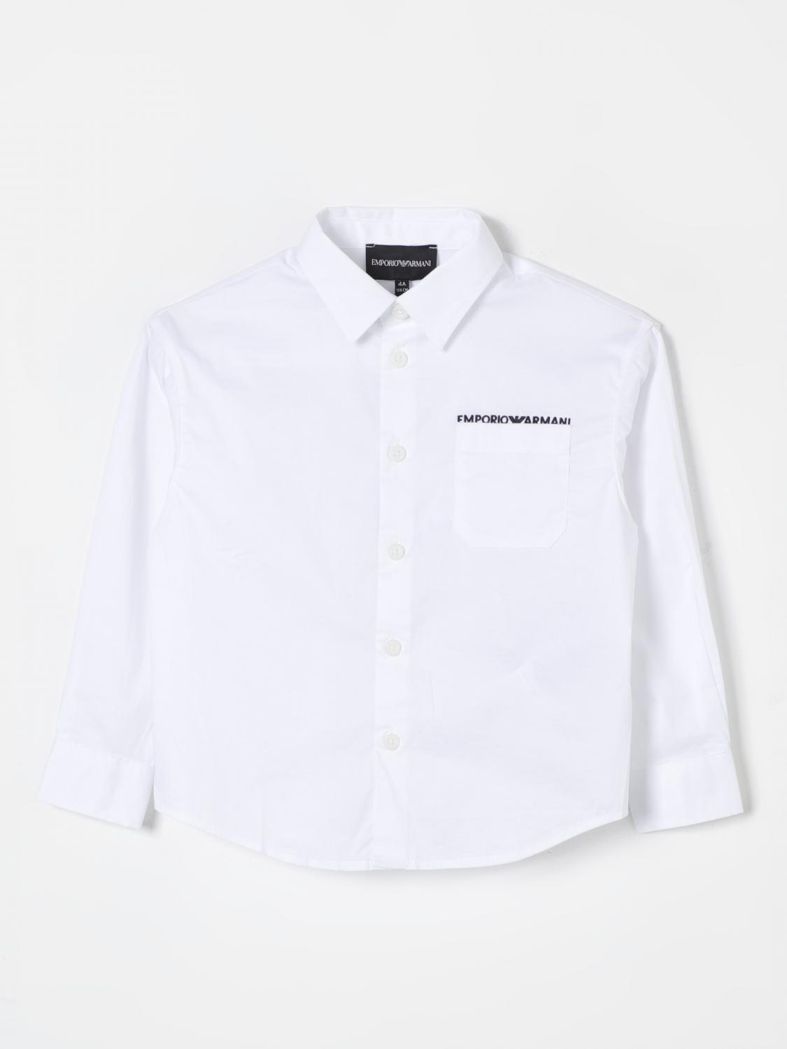 Shop Emporio Armani Shirt  Kids Color White In Weiss