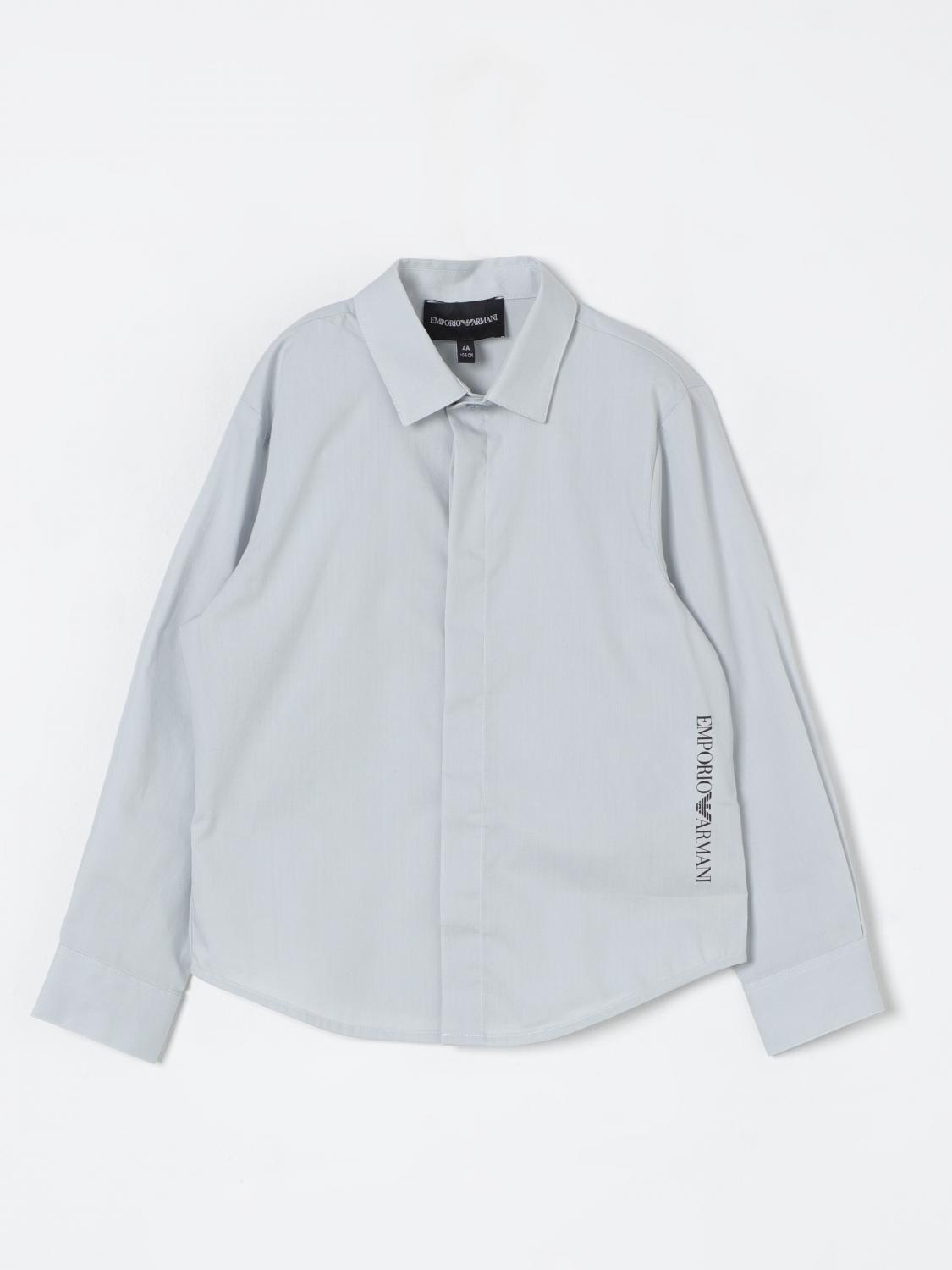 Shop Emporio Armani Shirt  Kids Color Blue In Blau