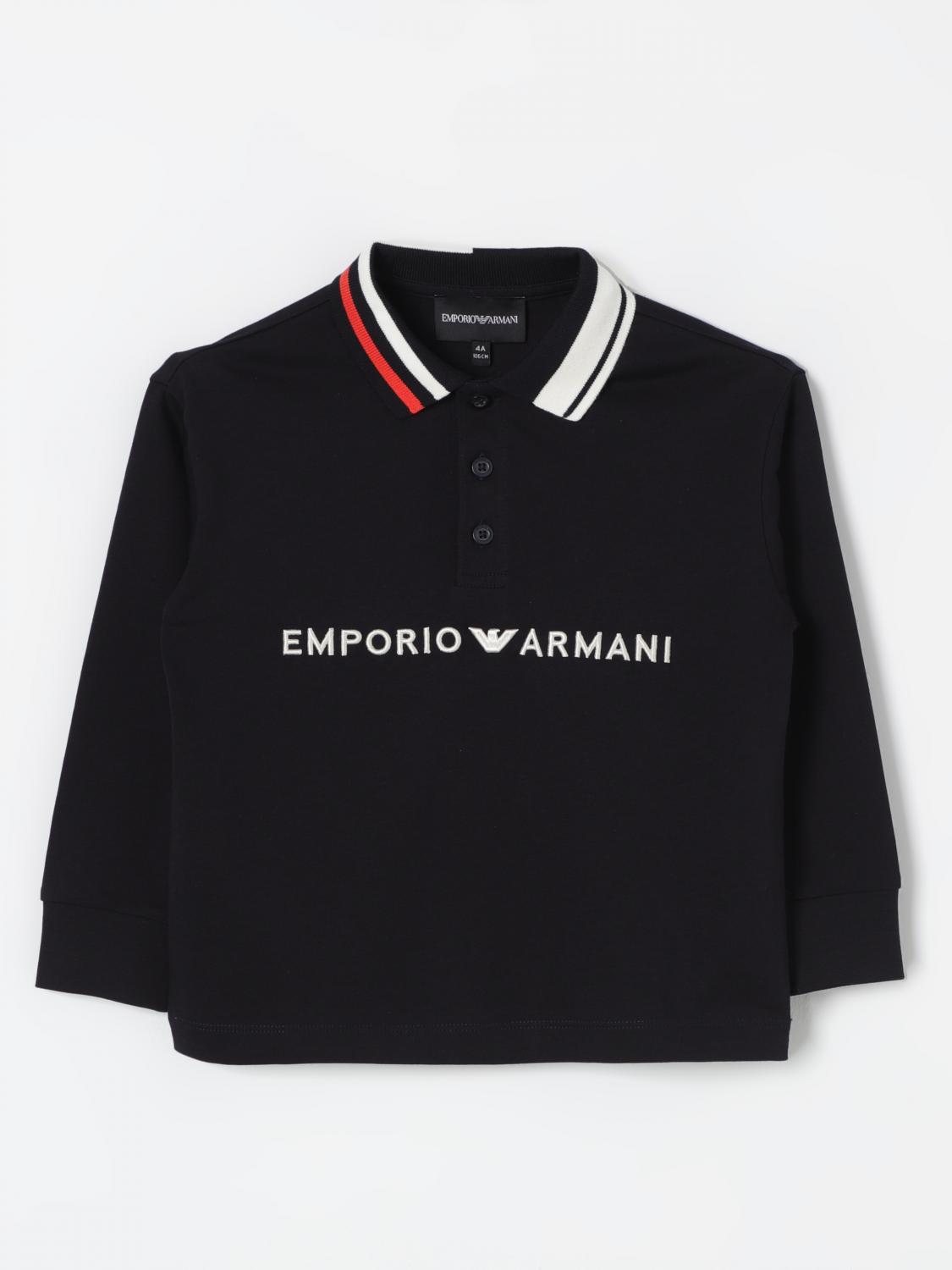 Shop Emporio Armani Polo Shirt  Kids Color Navy