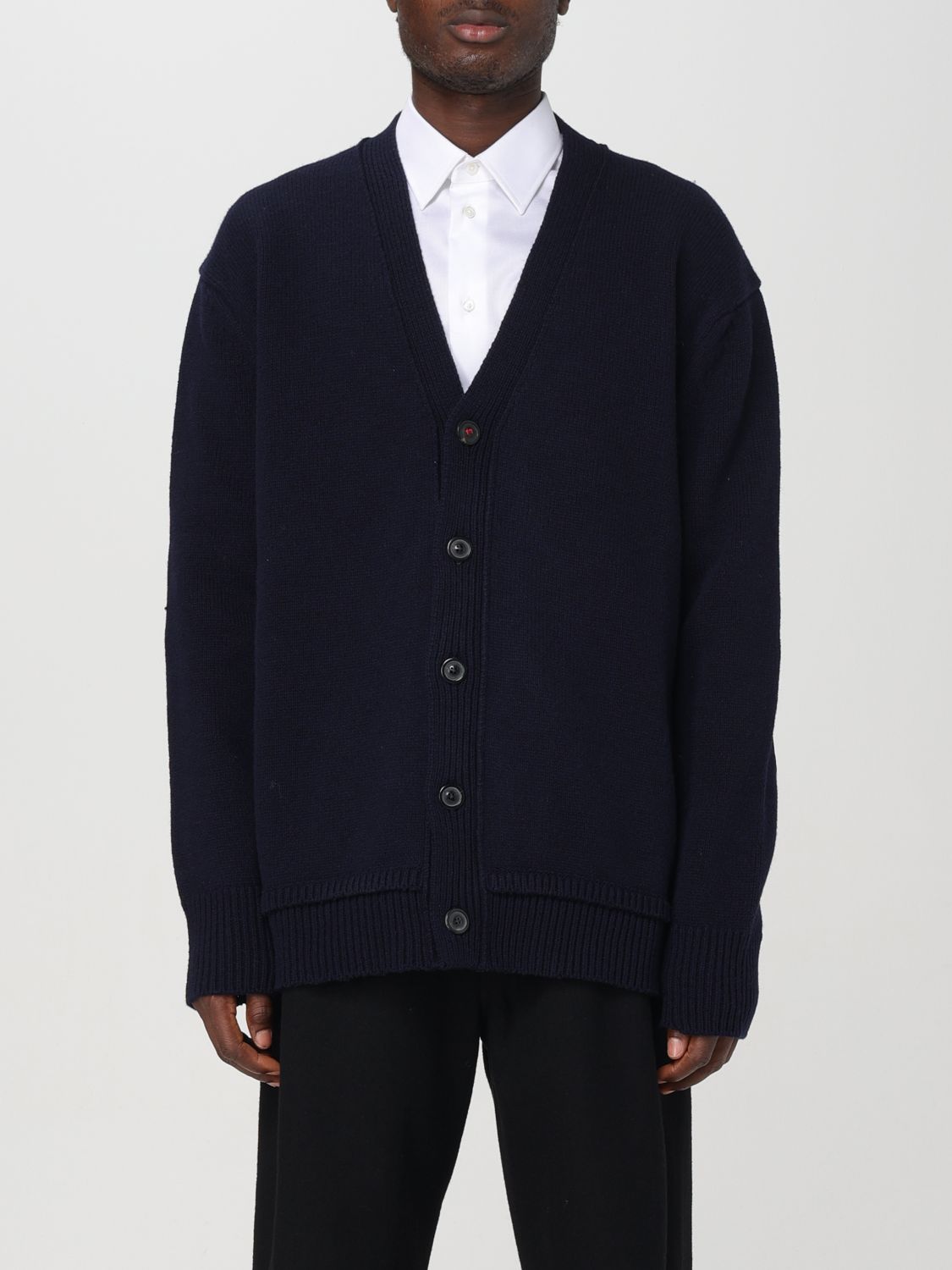 Shop Maison Margiela Cardigan  Men Color Navy