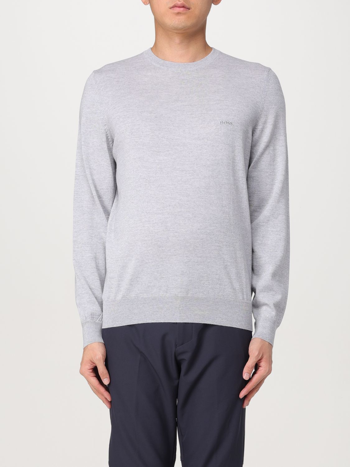 Shop Hugo Boss Sweater Boss Men Color Grey In Grau