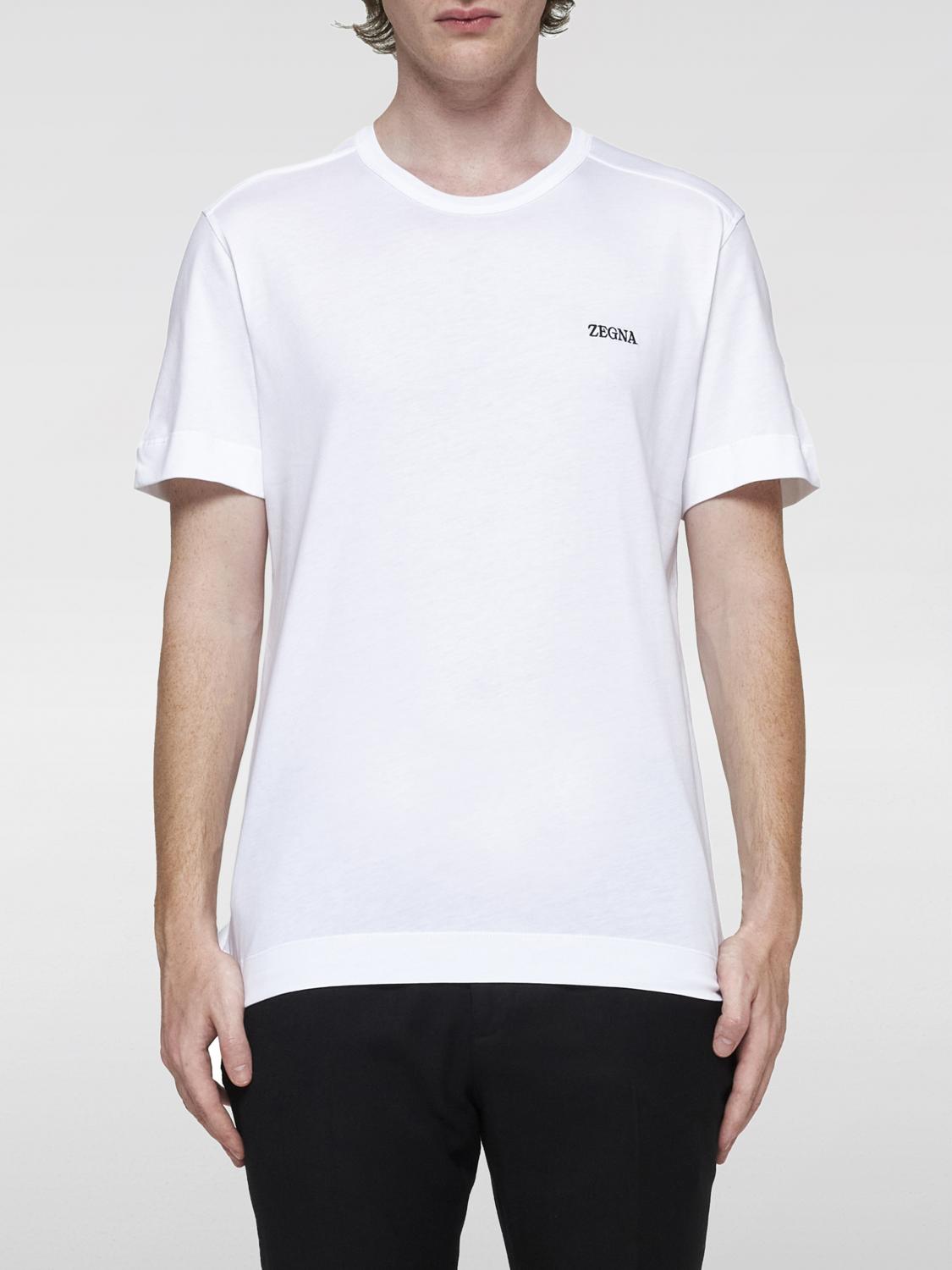 Shop Zegna T-shirt  Men Color White In Weiss