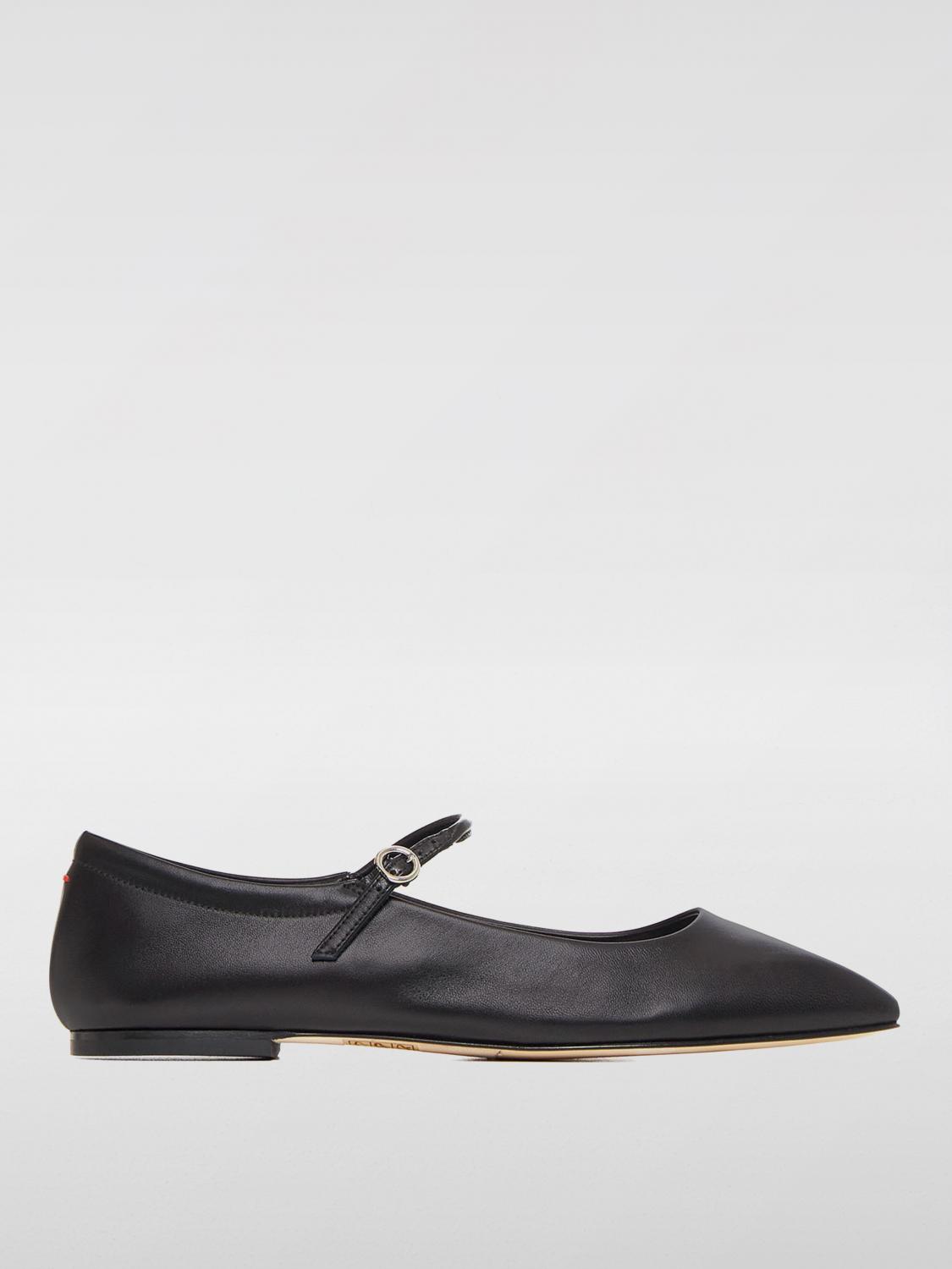 Aeyde Uma Nappa Leather Ballet Flats In Schwarz