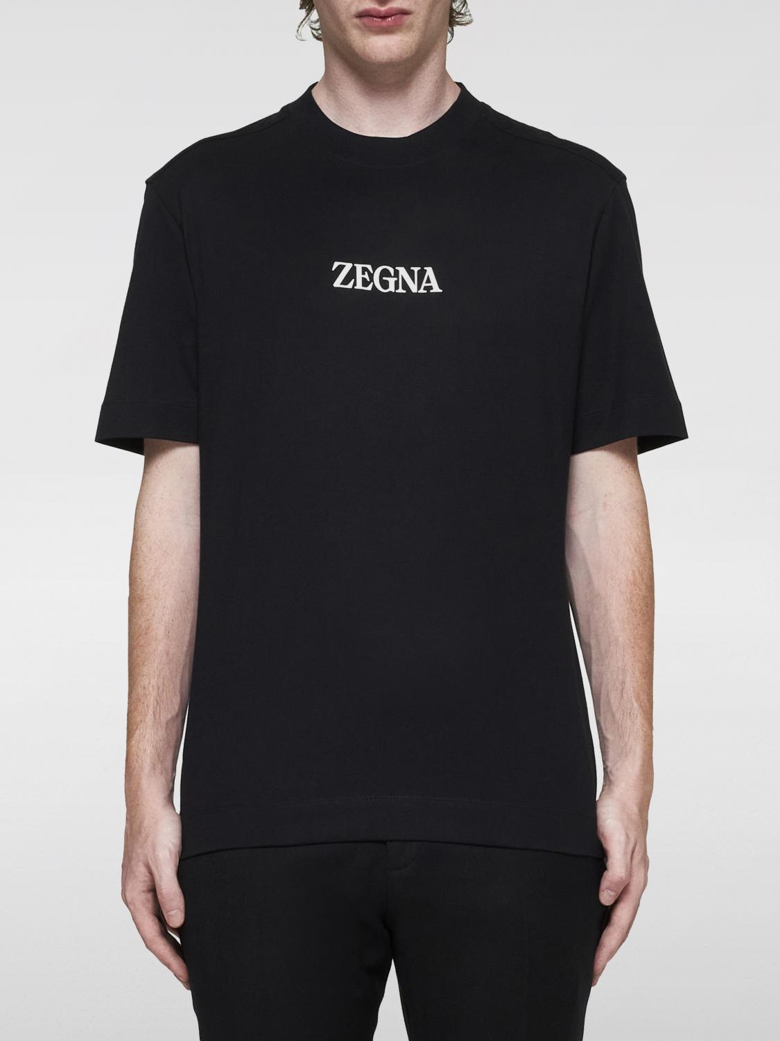 Shop Zegna T-shirt  Men Color Black In Schwarz