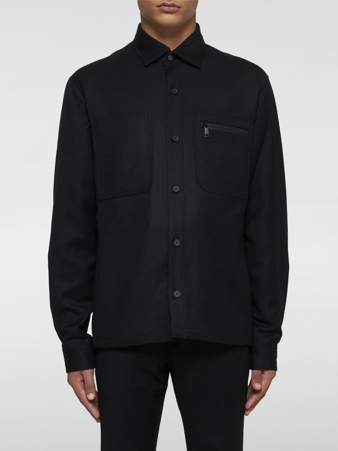 Shop Zegna Shirt  Men Color Black In Schwarz