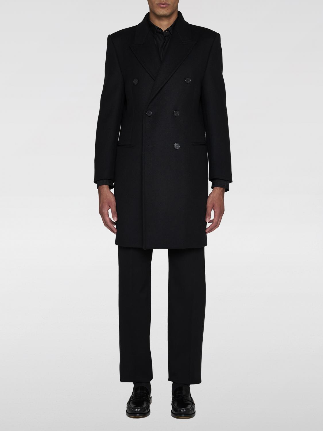 Shop Saint Laurent Coat  Men Color Black In Schwarz