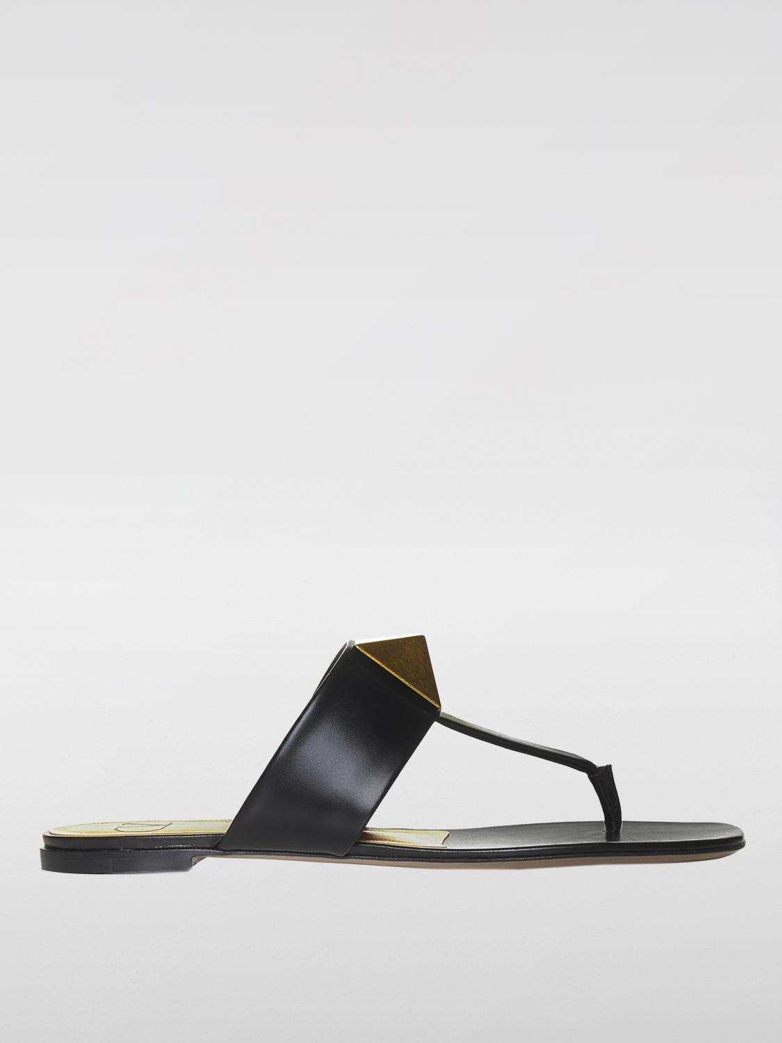 Shop Valentino Flat Sandals  Garavani Woman Color Black In Schwarz