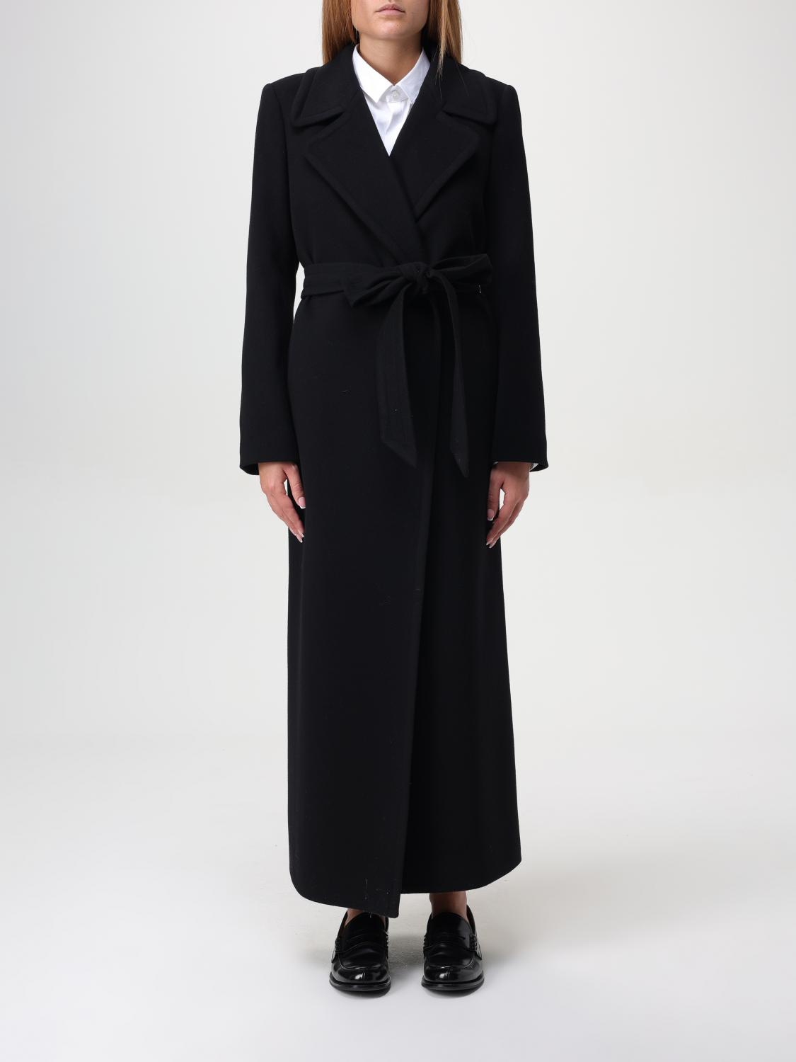 Shop Tagliatore Coat  Woman Color Black In Schwarz