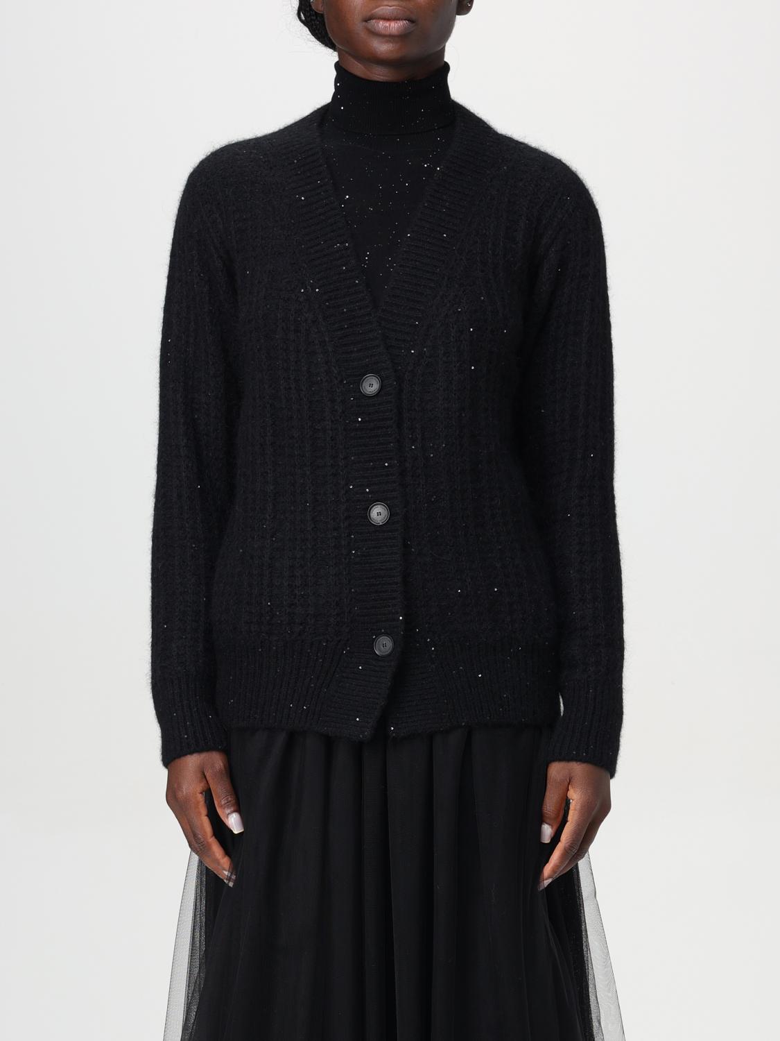 Shop Fabiana Filippi Cardigan  Woman Color Black In Schwarz