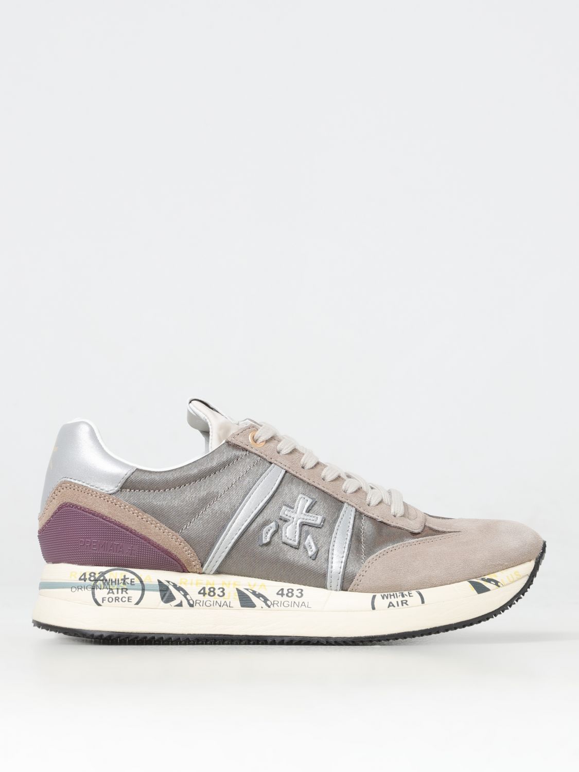 Shop Premiata Sneakers  Woman Color Grey In Grau