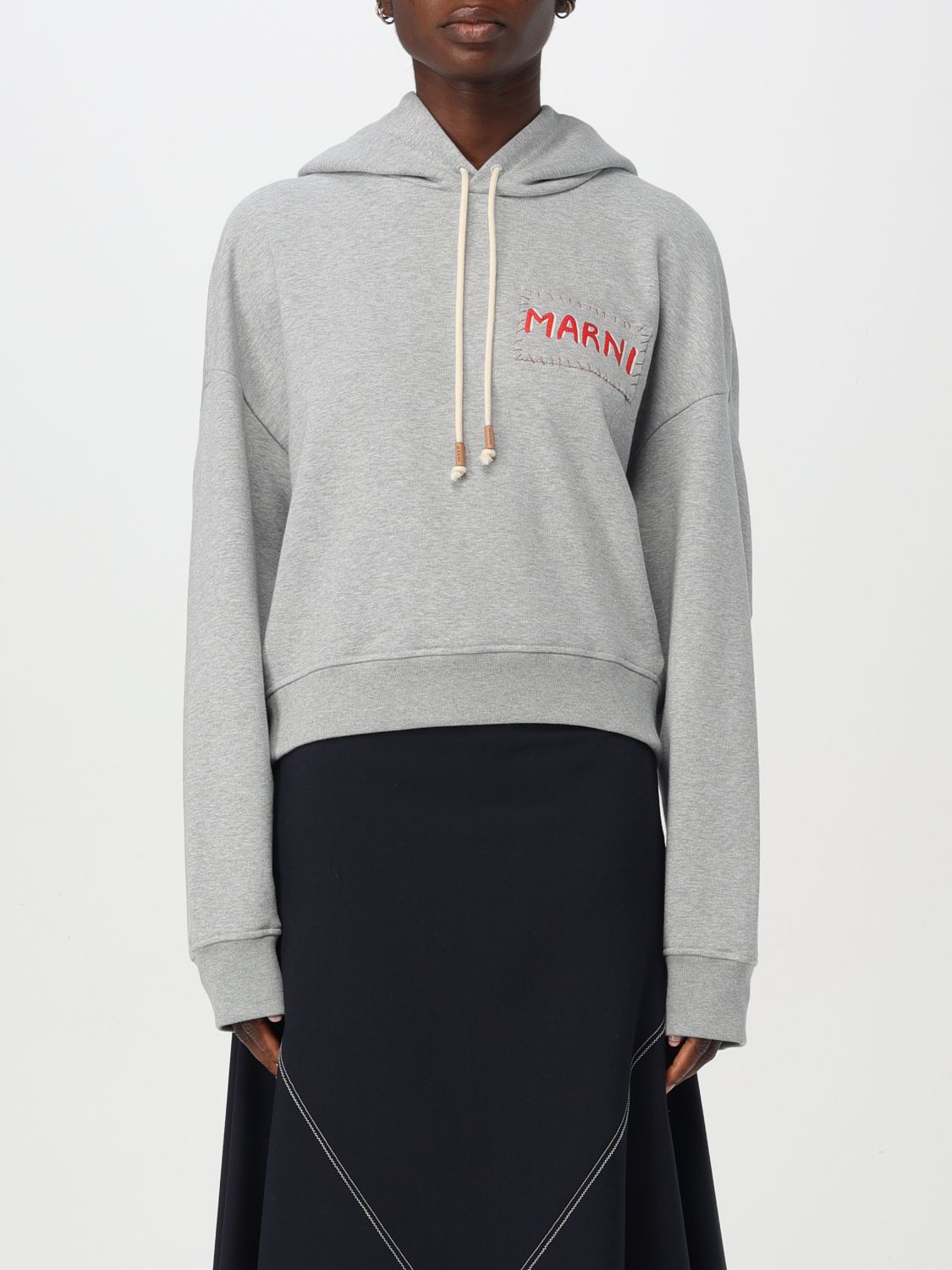 Shop Marni Sweatshirt  Woman Color Grey In Grau