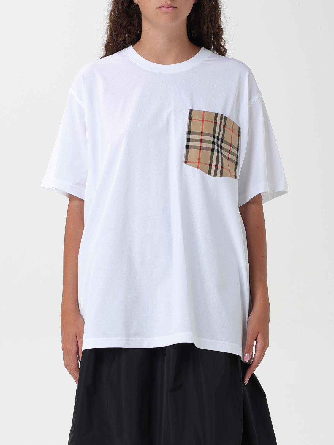 Shop Burberry T-shirt  Woman Color White