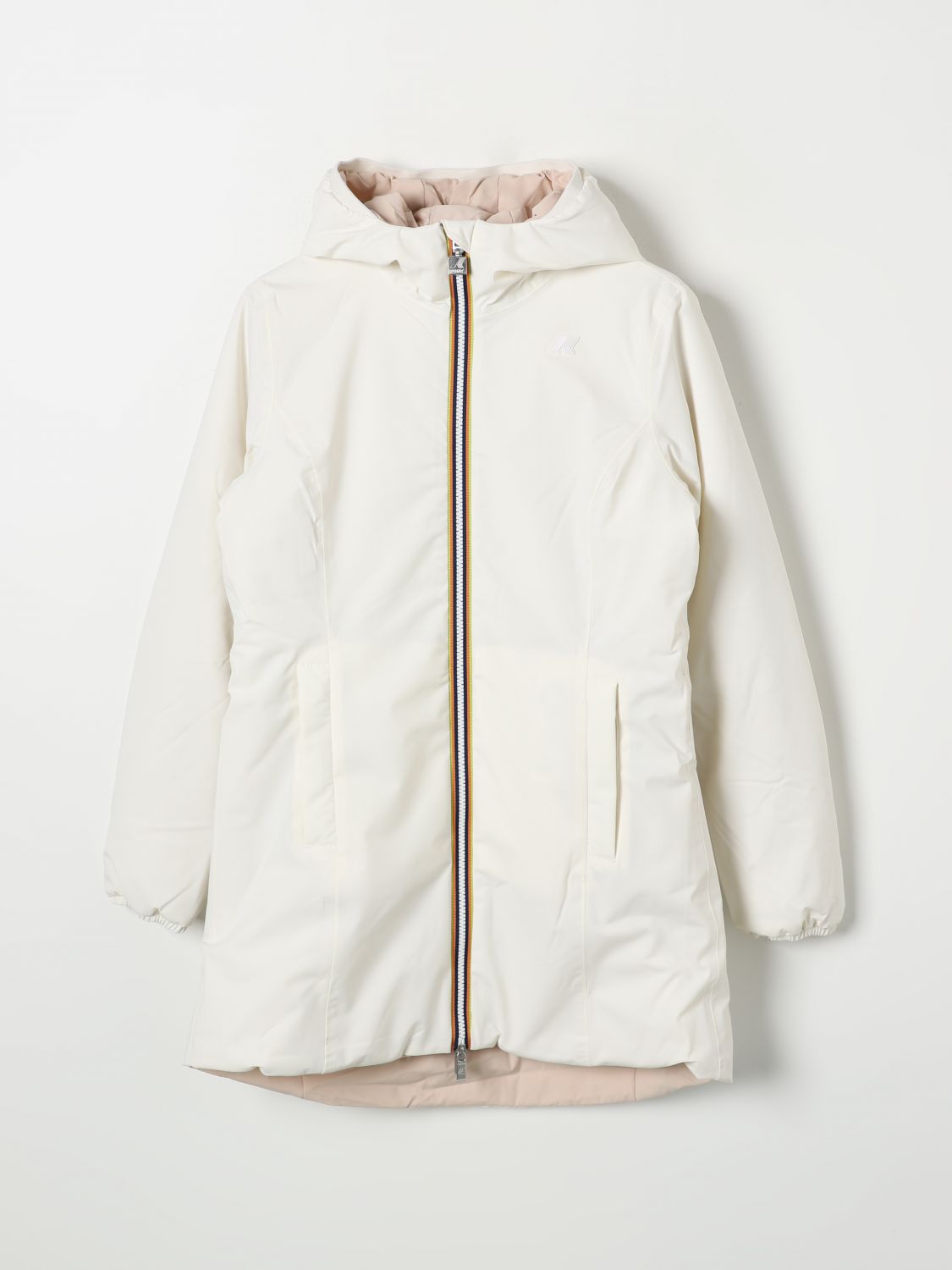 Shop K-way Jacket  Kids Color White In Weiss