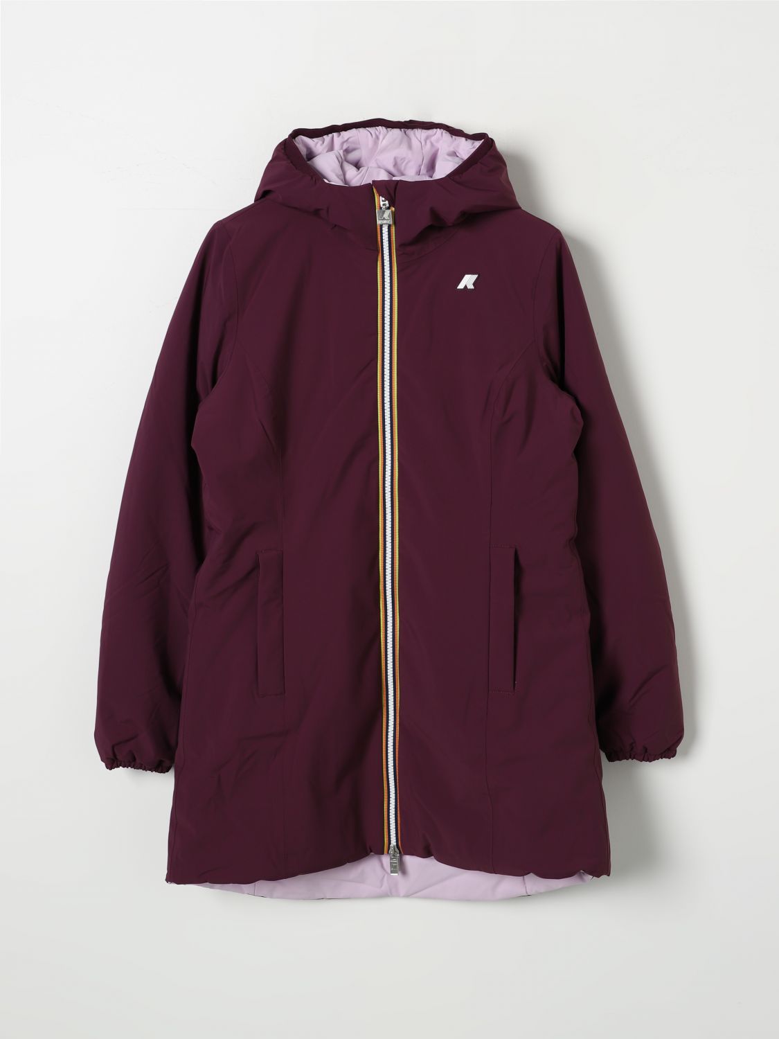 Shop K-way Jacket  Kids Color Violet In Violett