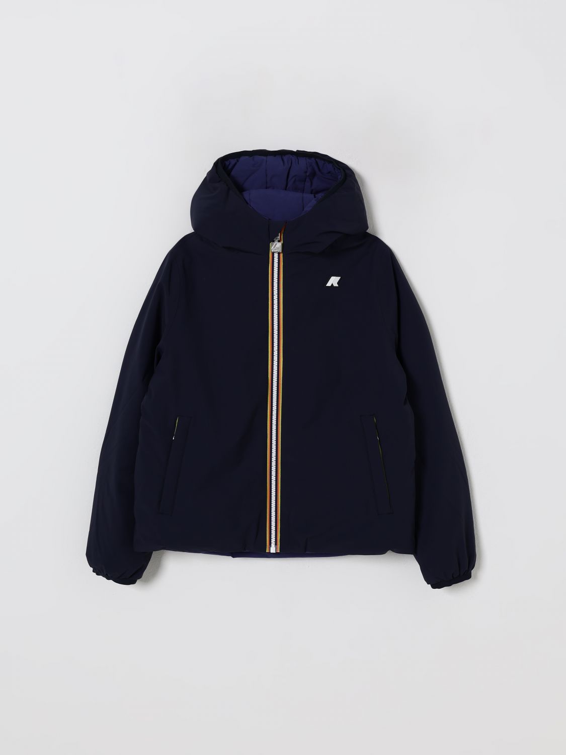 K-way Jack Reversible Hooded Jacket In Blue