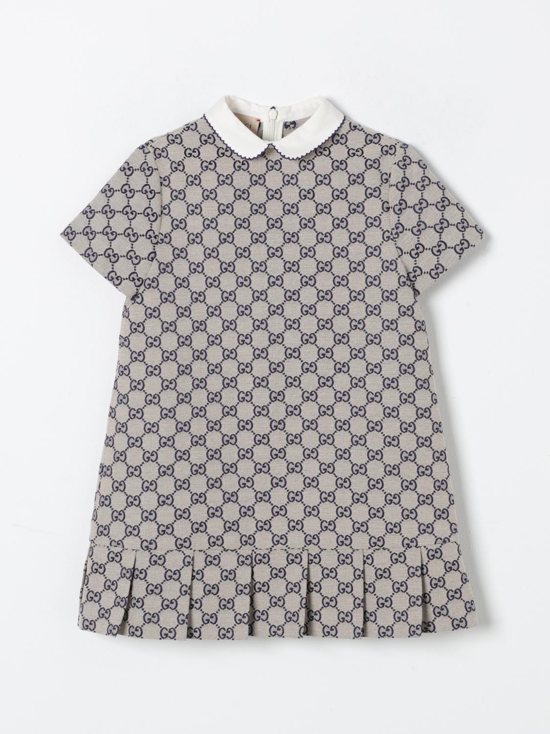 Shop Gucci Dress  Kids Color Blue In Blau