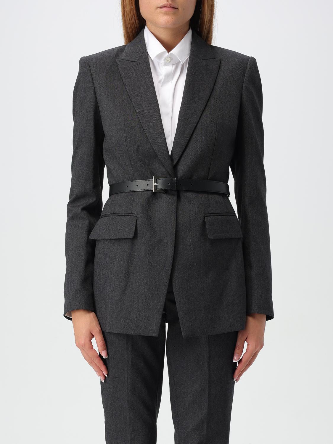 Shop Dondup Blazer  Woman Color Grey In Grau