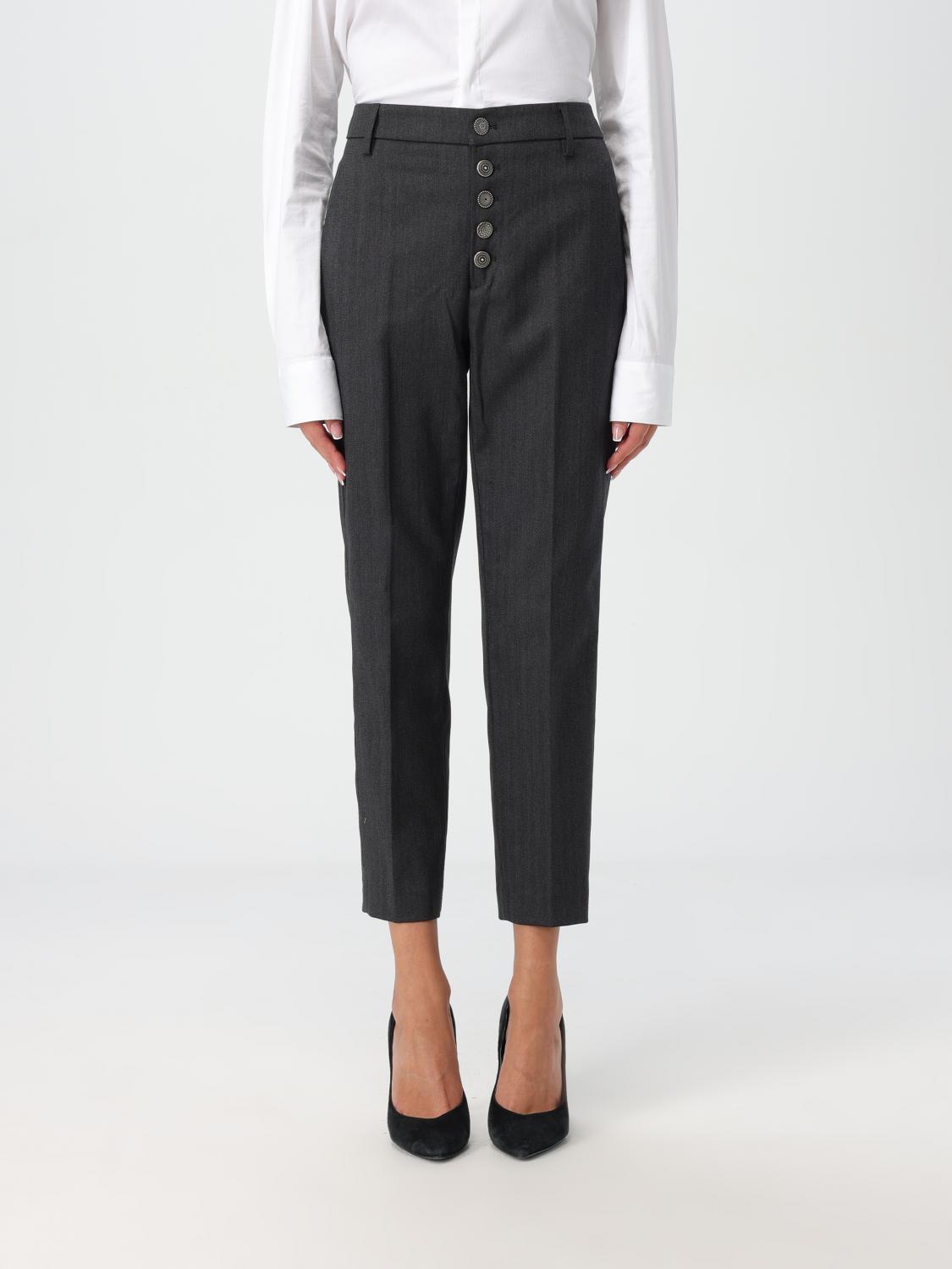 Shop Dondup Pants  Woman Color Grey In Grau