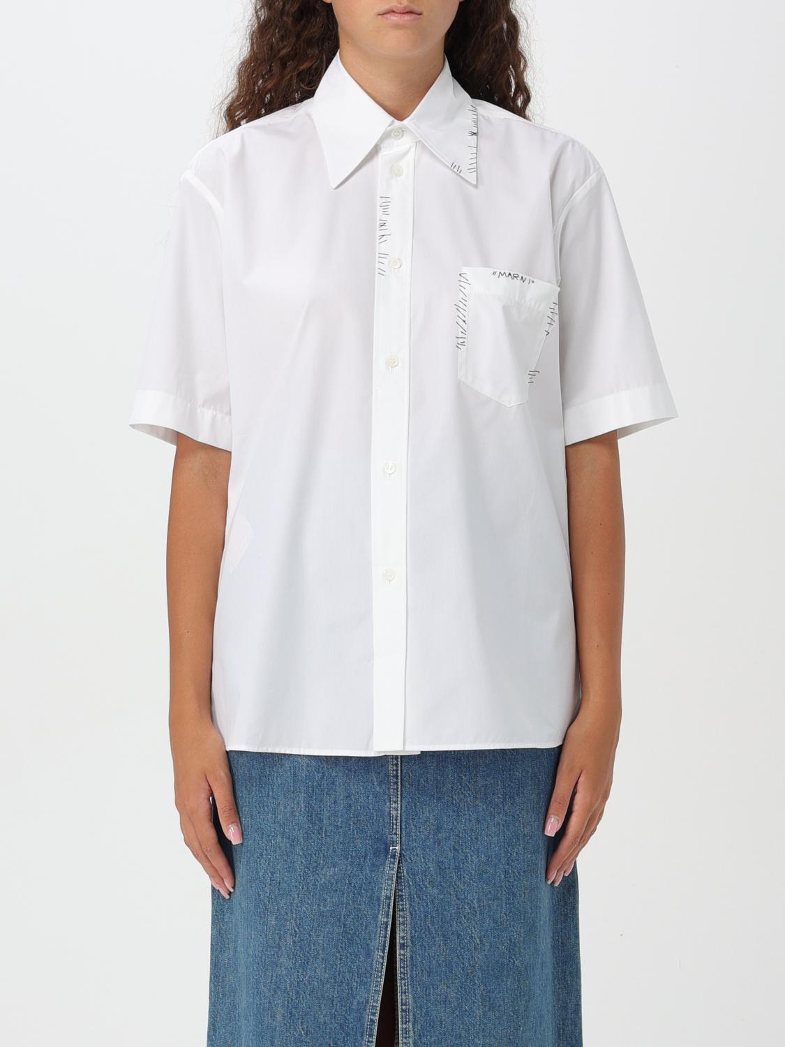 Shop Marni Shirt  Woman Color White In Weiss