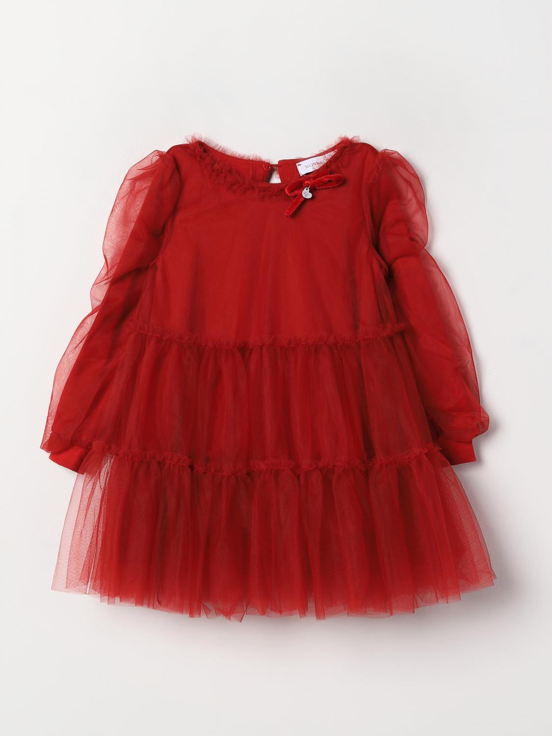 Monnalisa Tulle Dress In Red