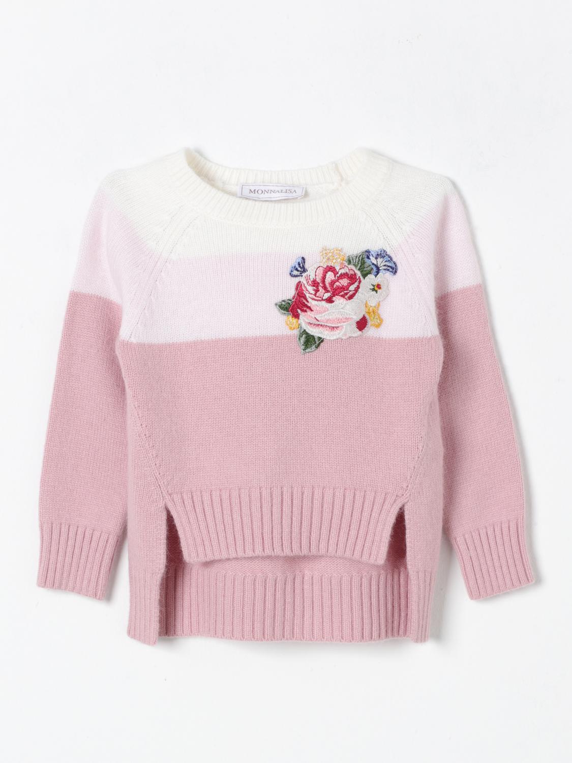 Shop Monnalisa Sweater  Kids Color Yellow Cream