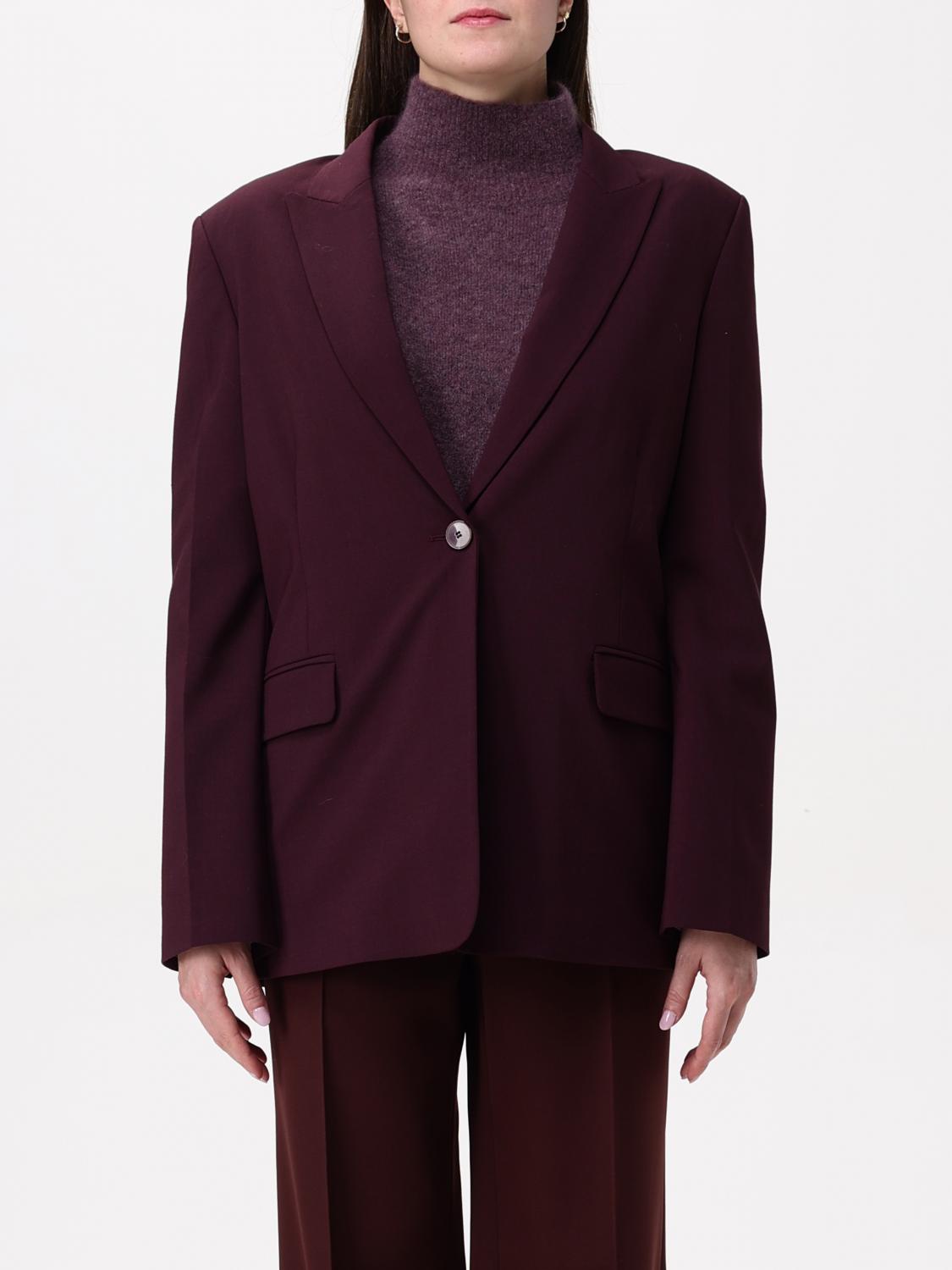 Alysi Single-breasted Blazer In Burgunderrot
