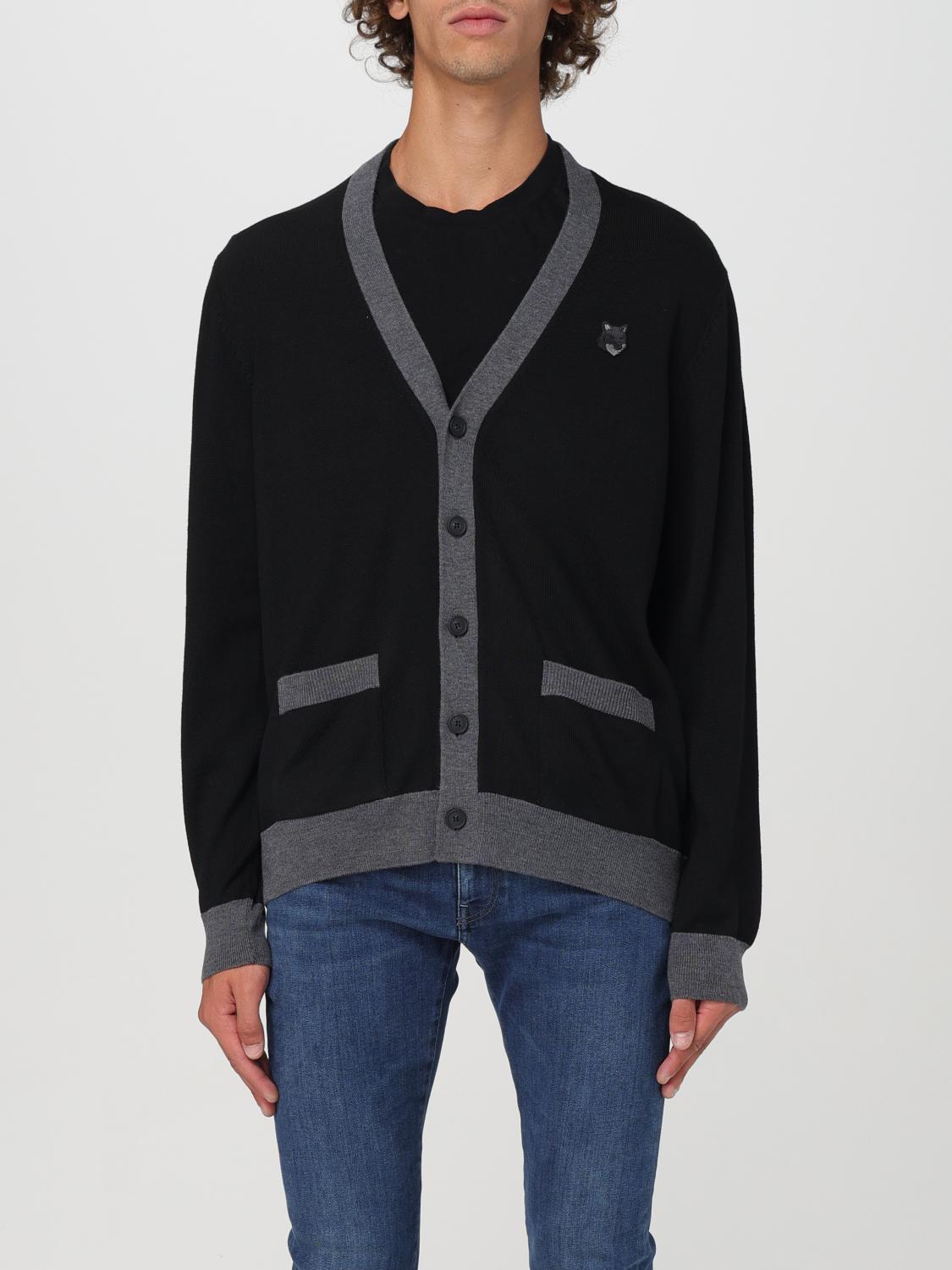 Shop Maison Kitsuné Cardigan  Men Color Black In Schwarz