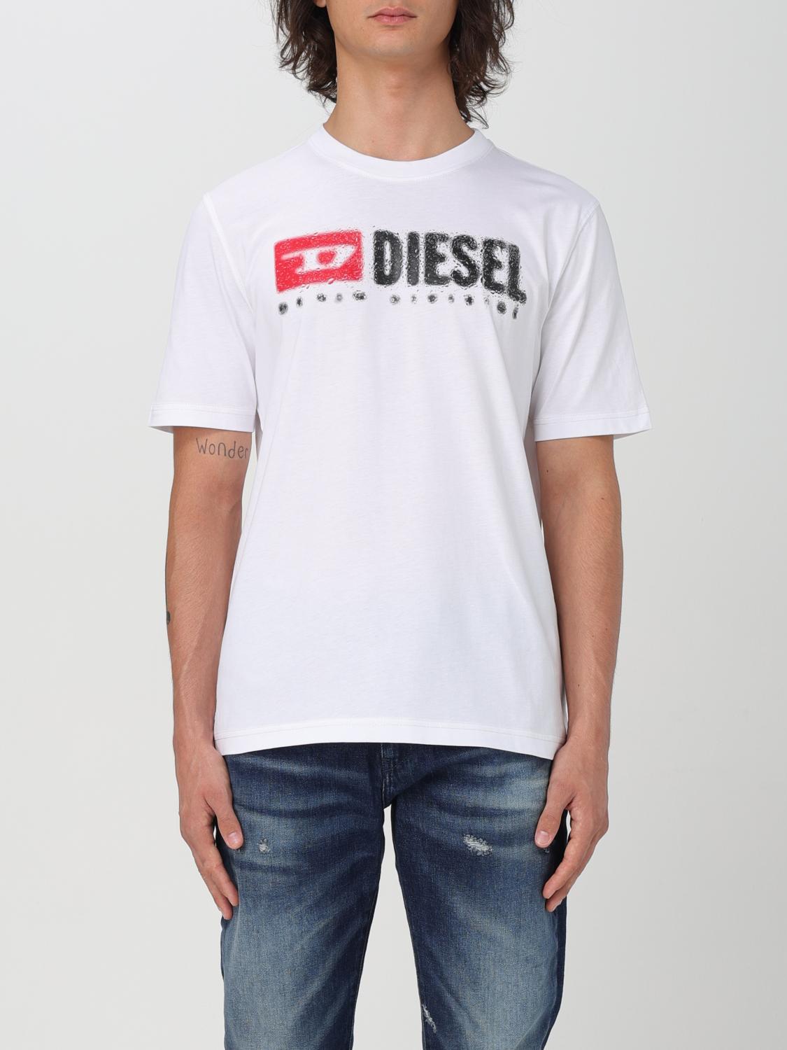 Shop Diesel T-shirt  Men Color White In Weiss