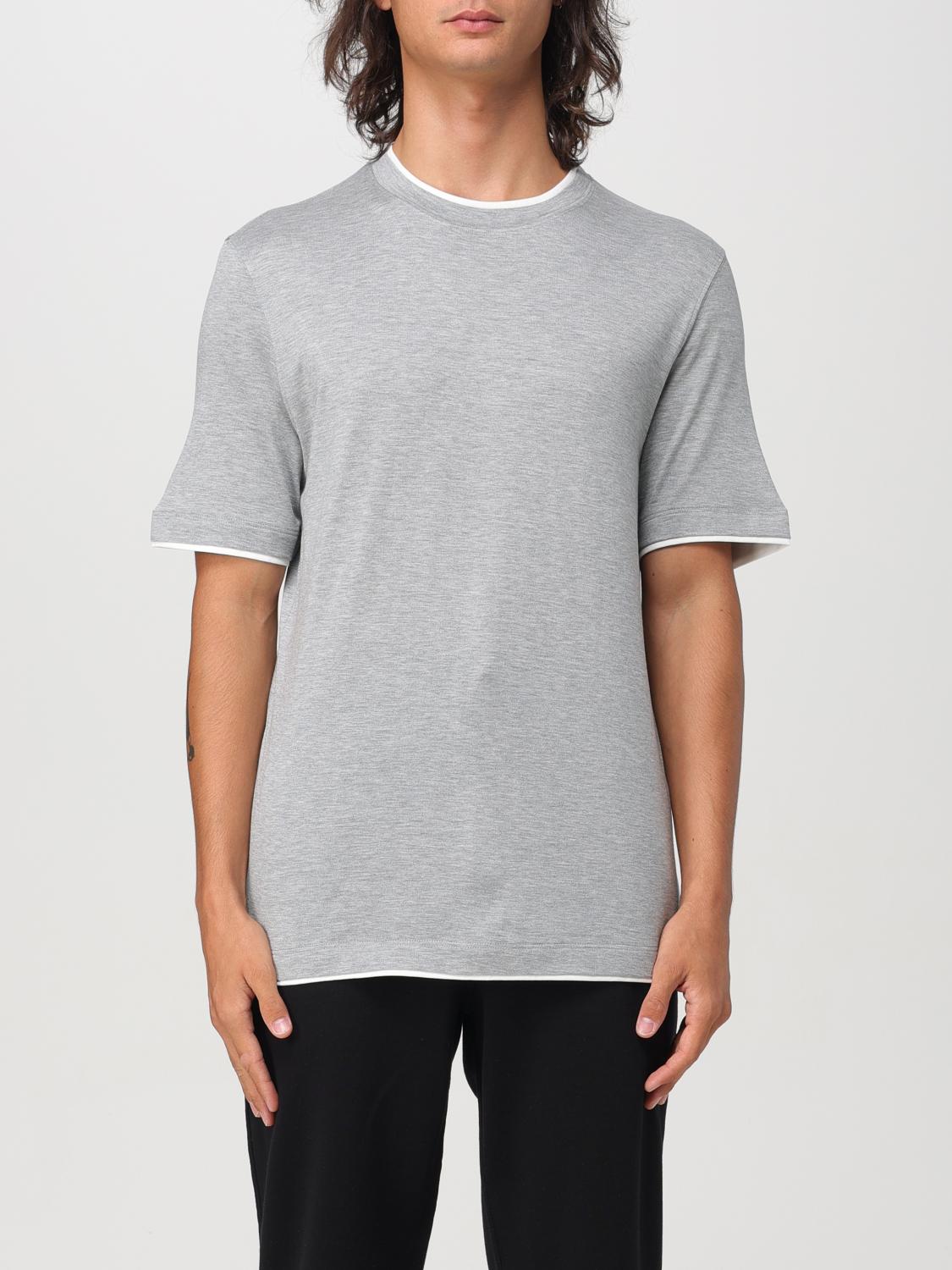 Shop Brunello Cucinelli T-shirt  Men Color Grey In Grau