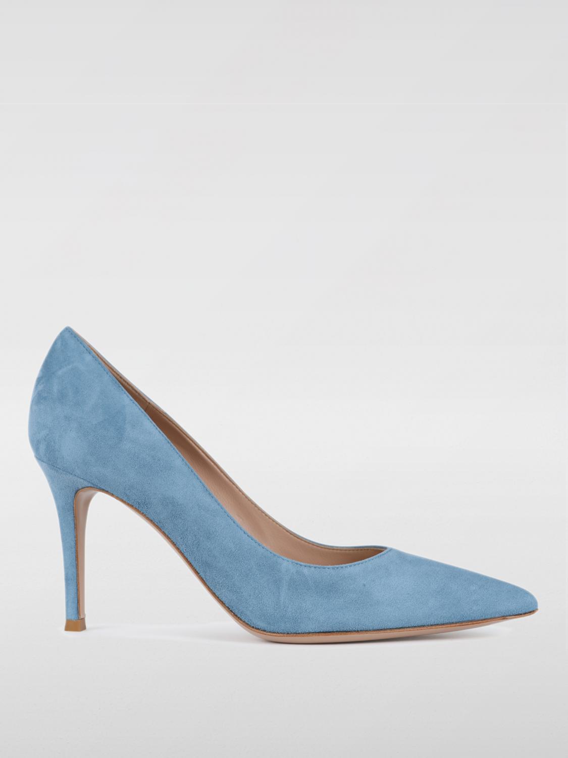 Shop Gianvito Rossi Pumps  Woman Color Gnawed Blue In Hellblau