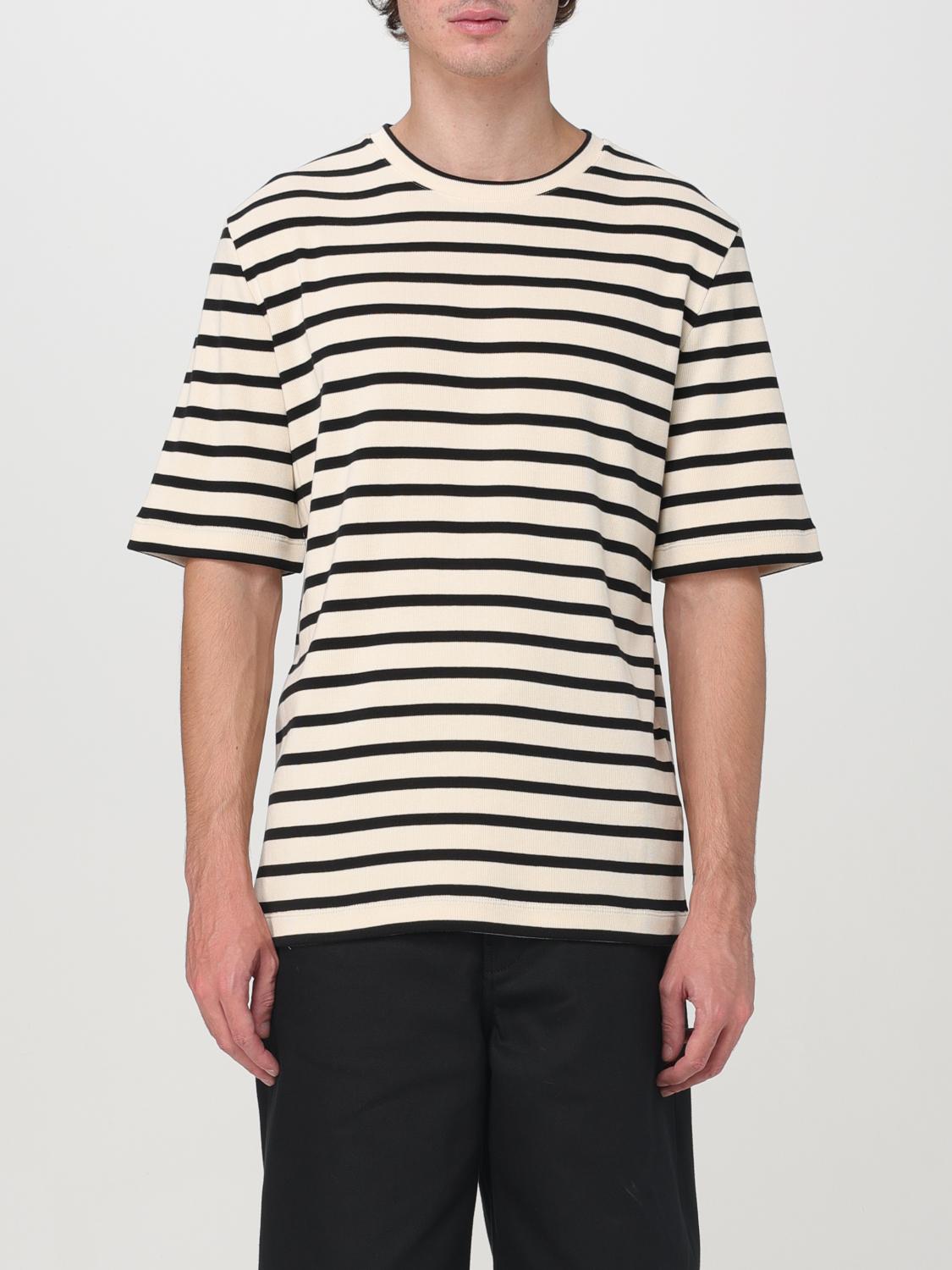 Shop Jil Sander T-shirt  Men Color Striped In Gestreift