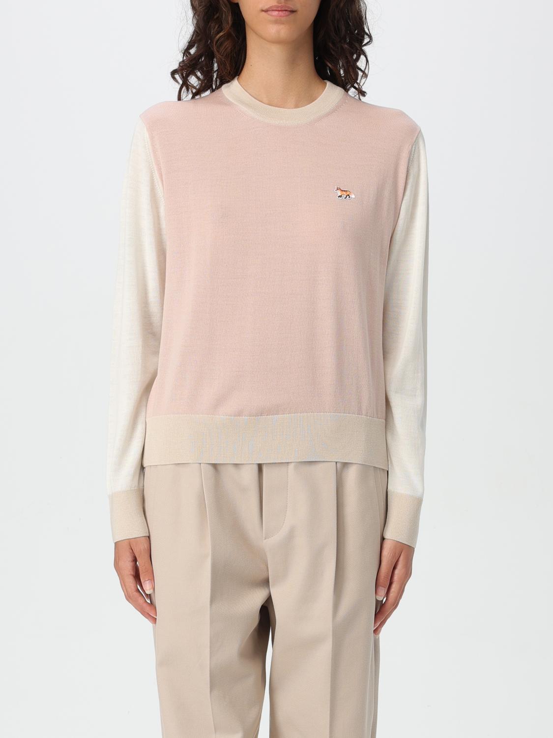 Shop Maison Kitsuné Sweater  Woman Color Pink