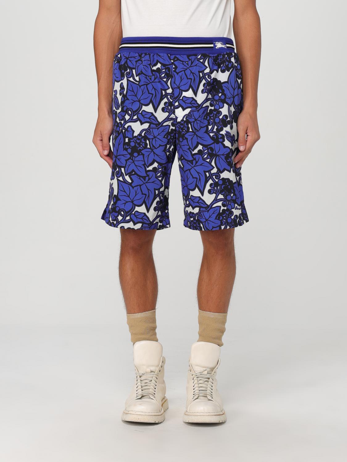Burberry Elastic Stripe Waist Patterned Shorts In Blau