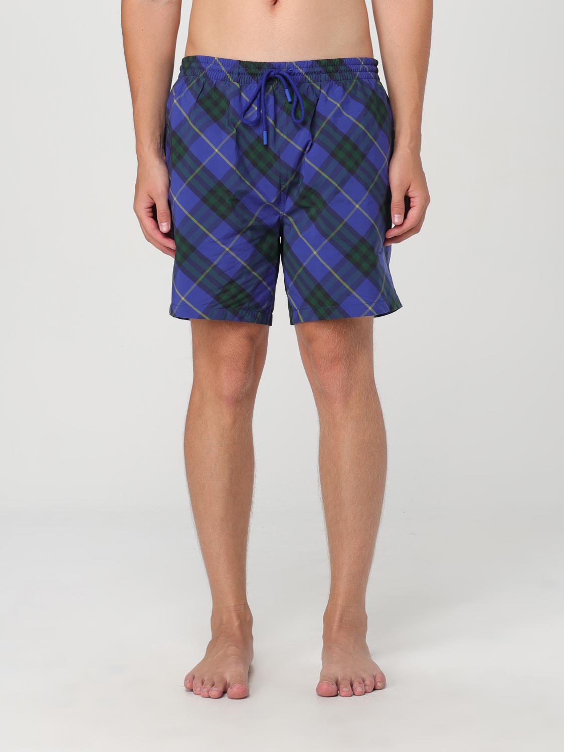 Shop Burberry Swimsuit  Men Color Blue In 蓝色