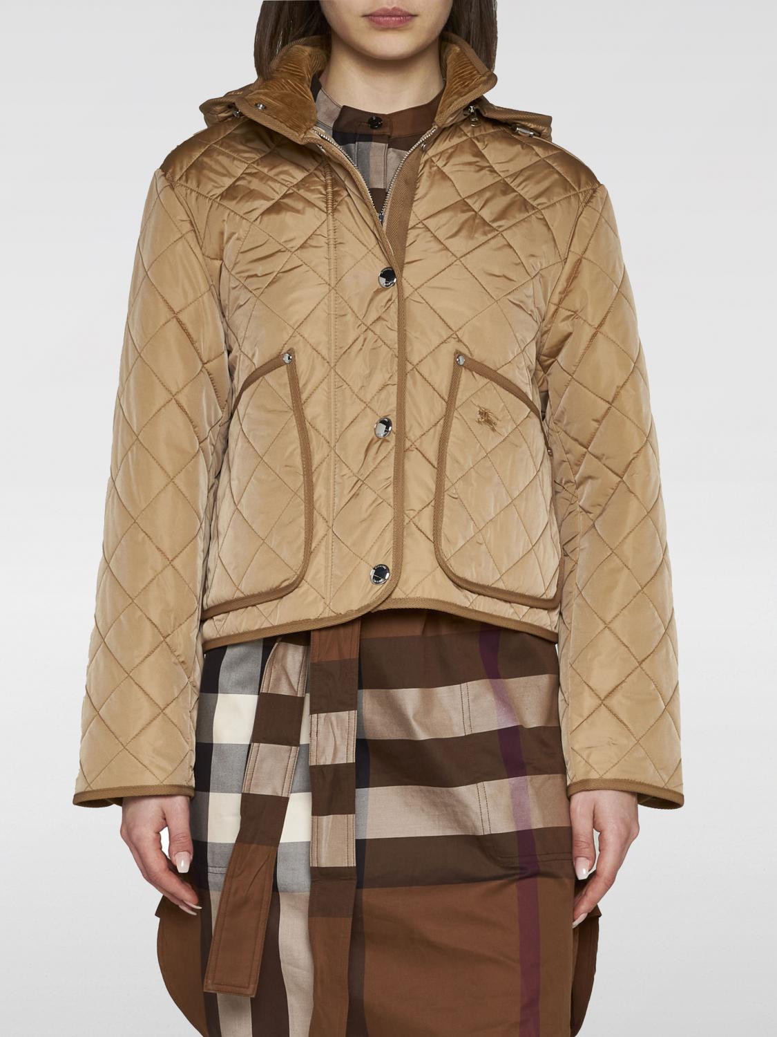 Shop Burberry Jacket  Woman Color Beige