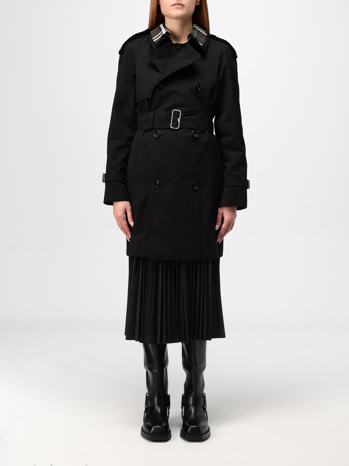 Burberry Coat Woman Color Black In Schwarz