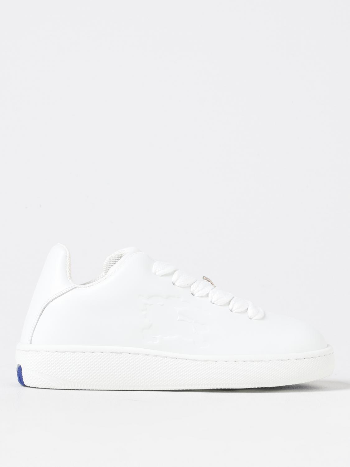 Shop Burberry Sneakers  Woman Color White In Weiss