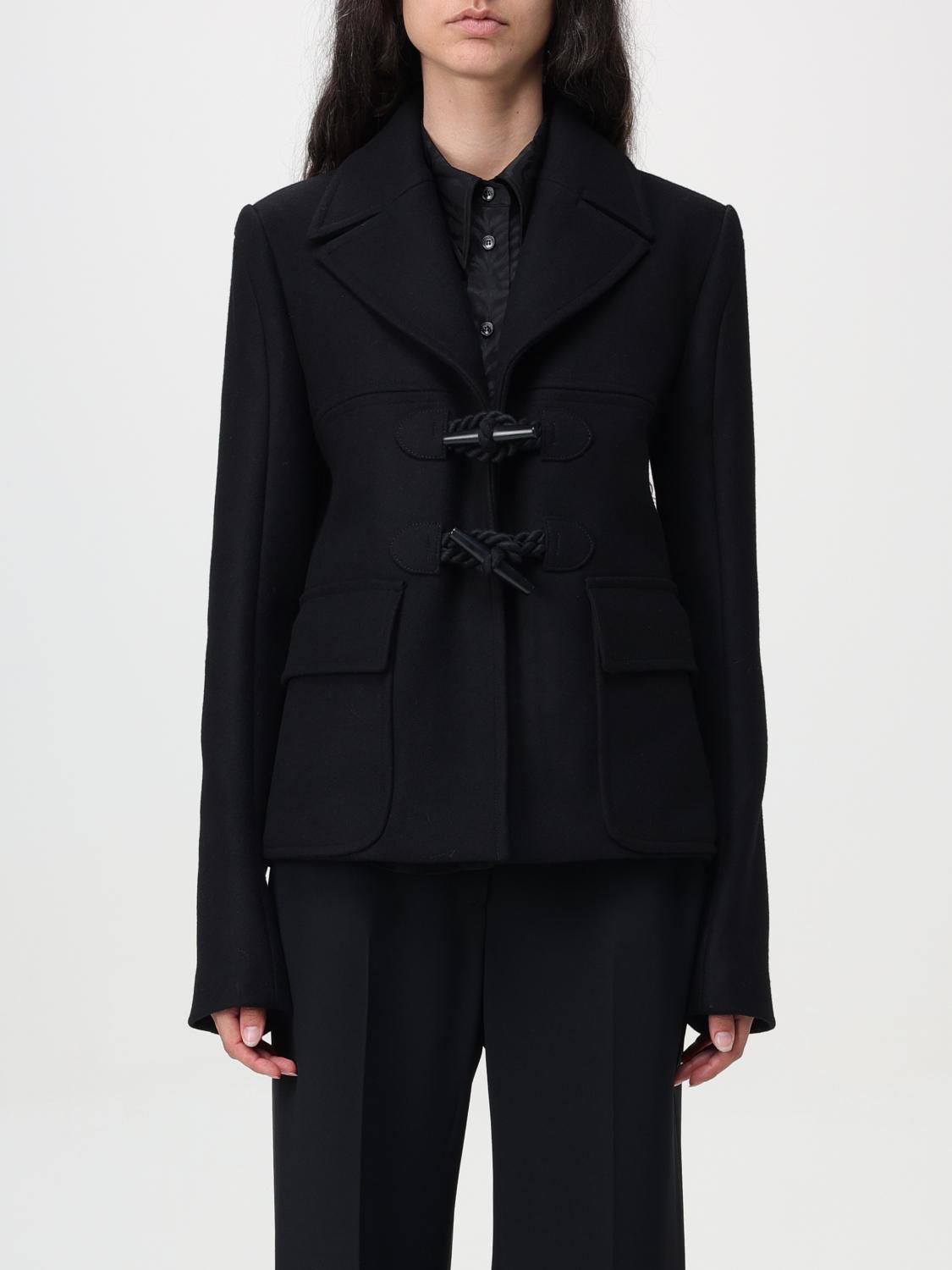 Shop Stella Mccartney Coat  Woman Color Black In Schwarz