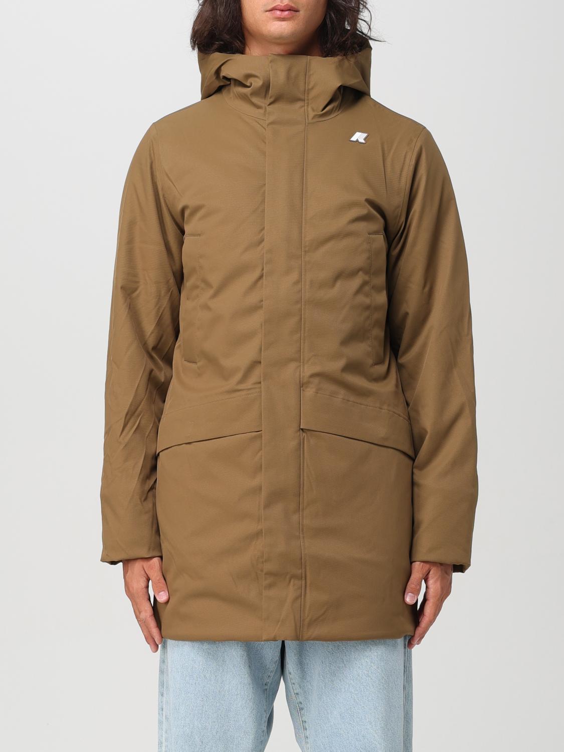 Shop K-way Jacket  Men Color Brown In Braun