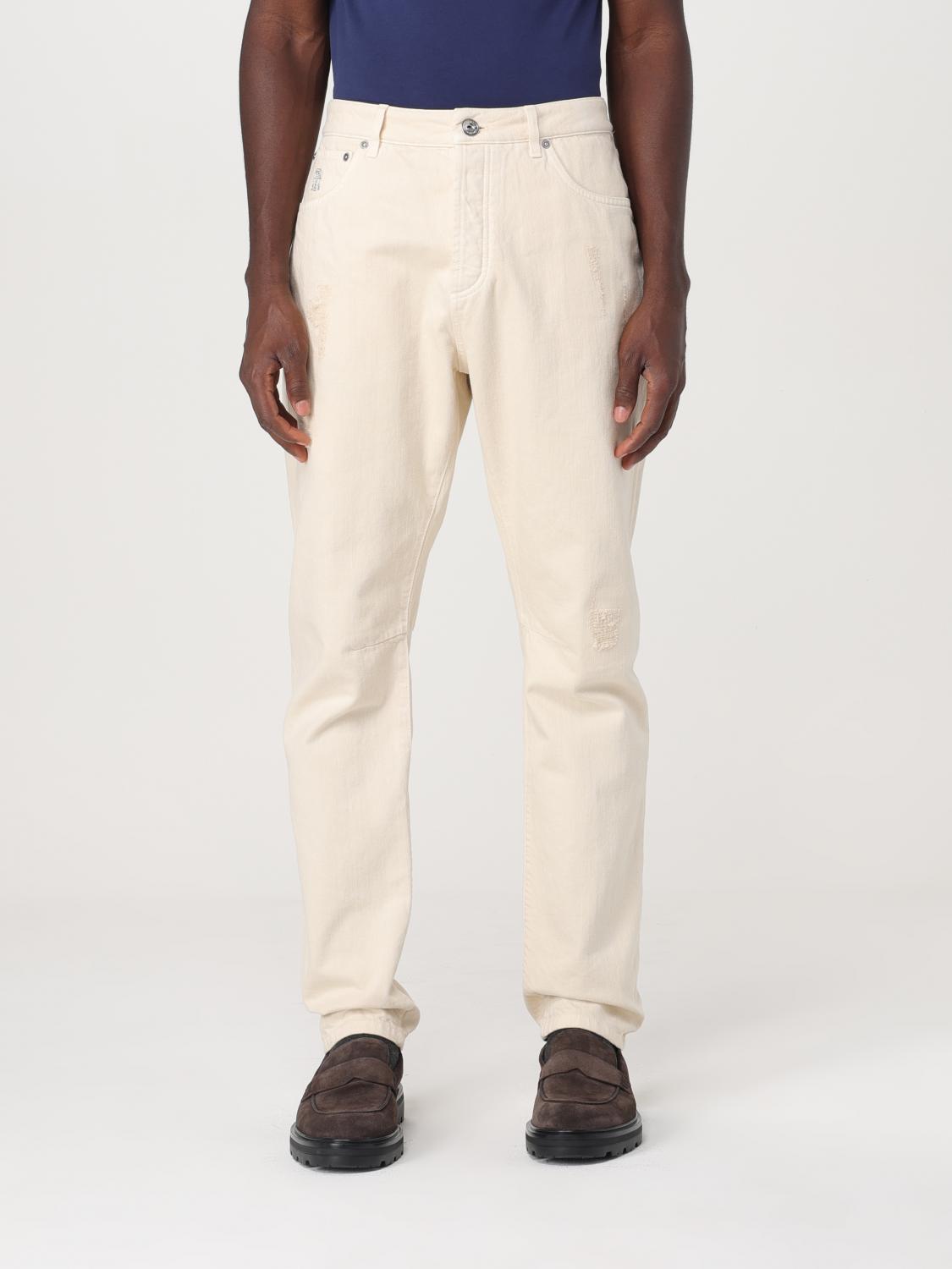 Shop Brunello Cucinelli Jeans  Men Color White In Weiss