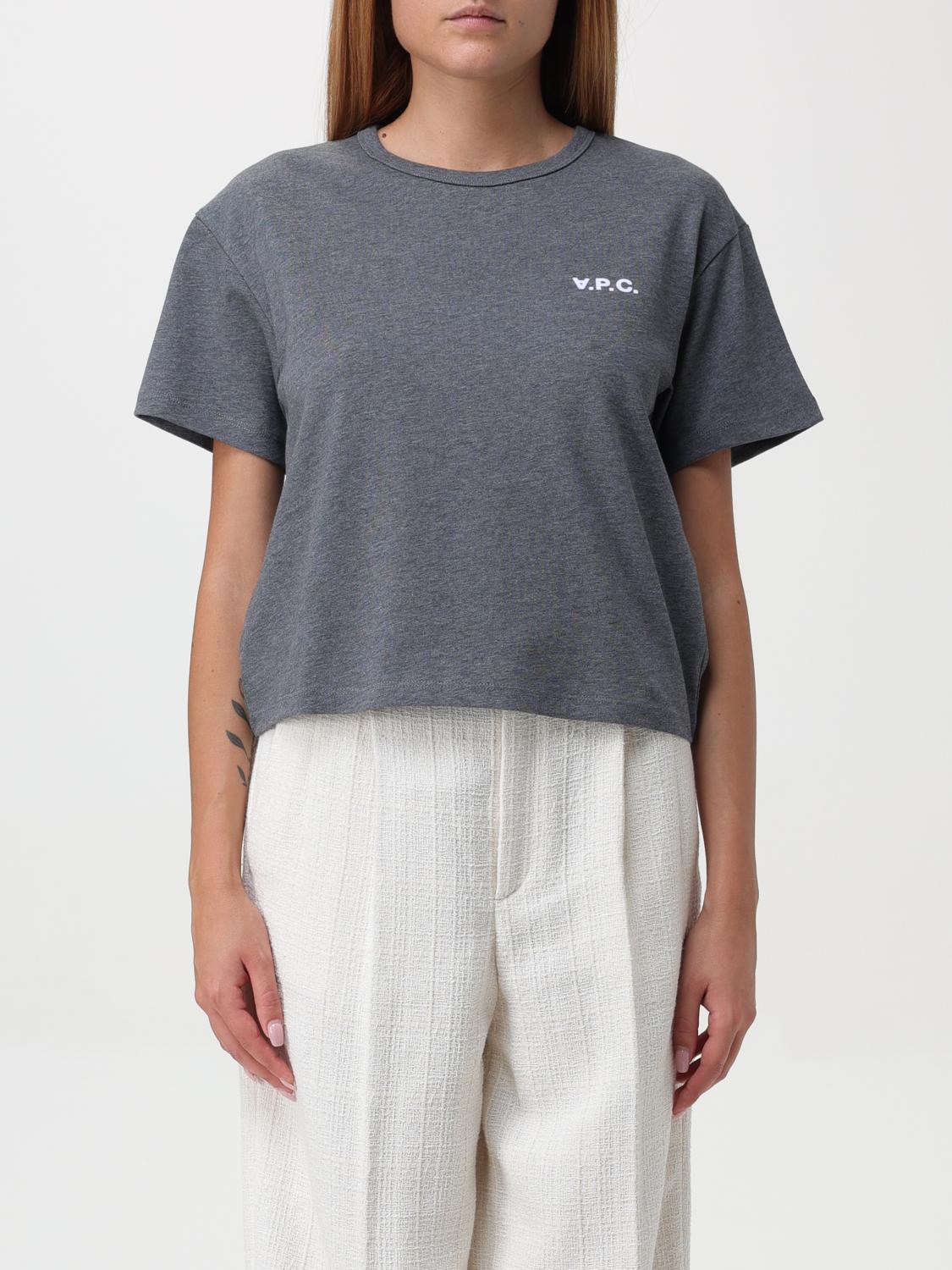 Shop Apc T-shirt A.p.c. Woman Color Charcoal